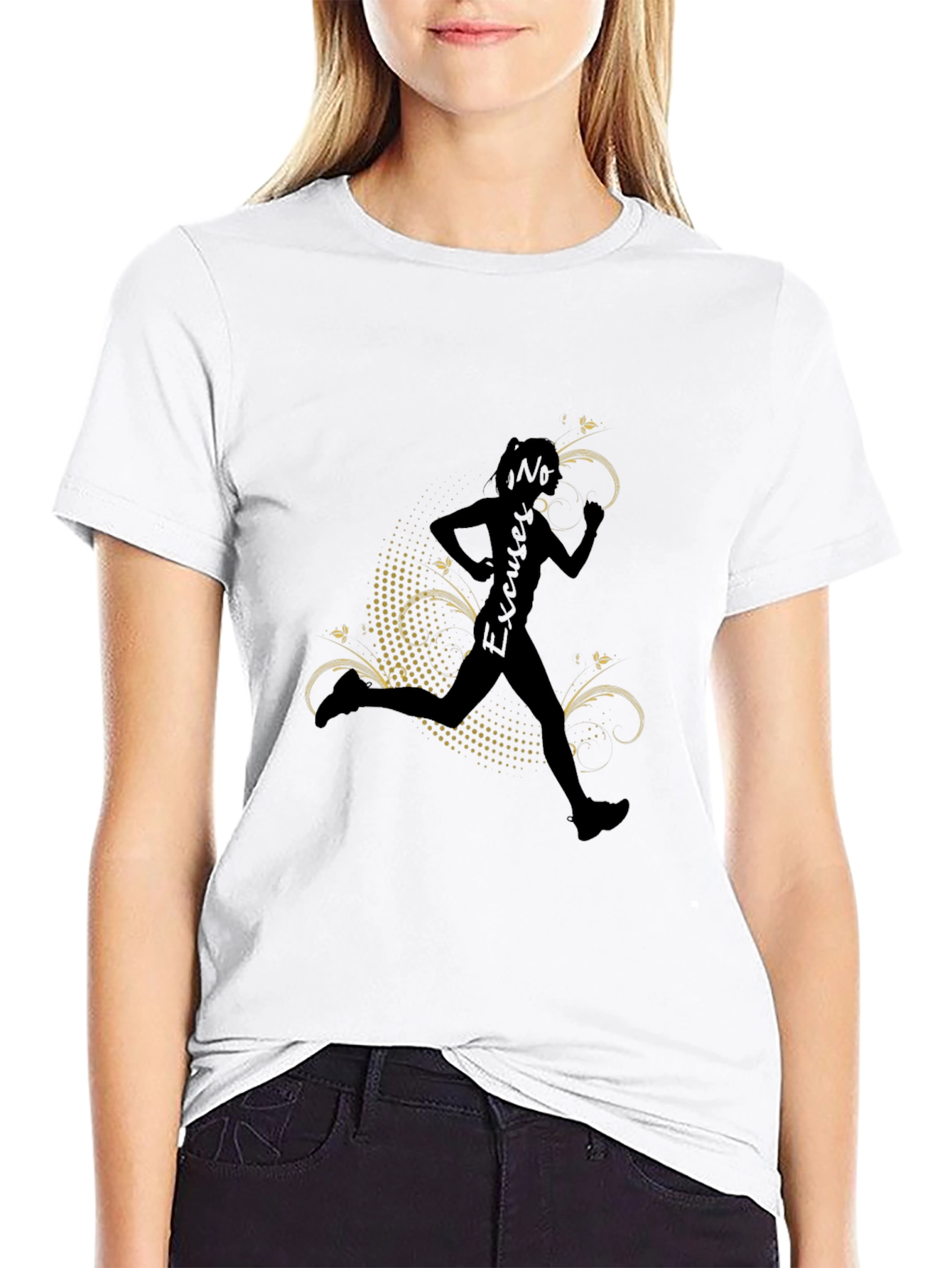 No Excuses Running Silhouette Black T-Shirt