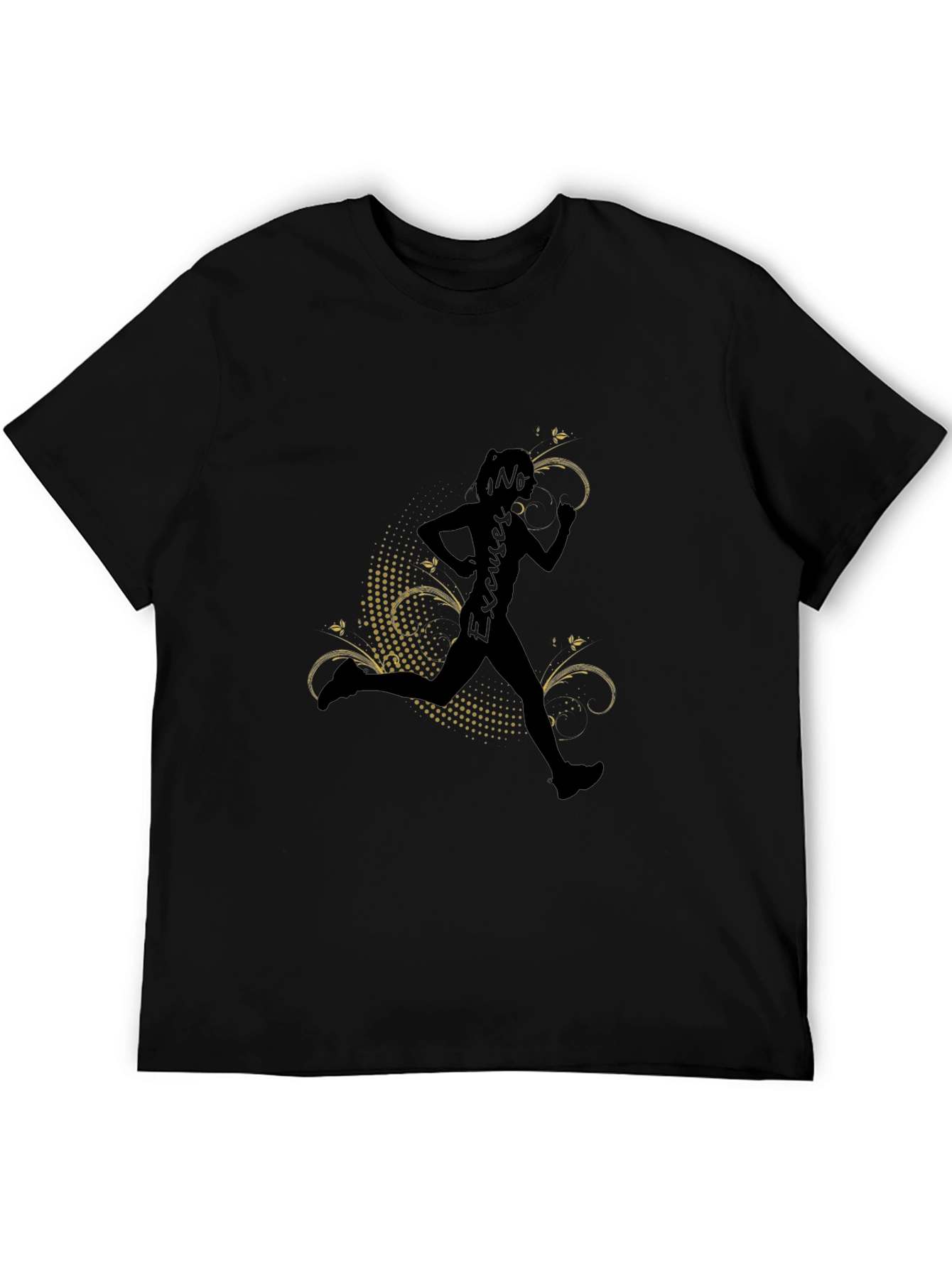 No Excuses Running Silhouette Black T-Shirt