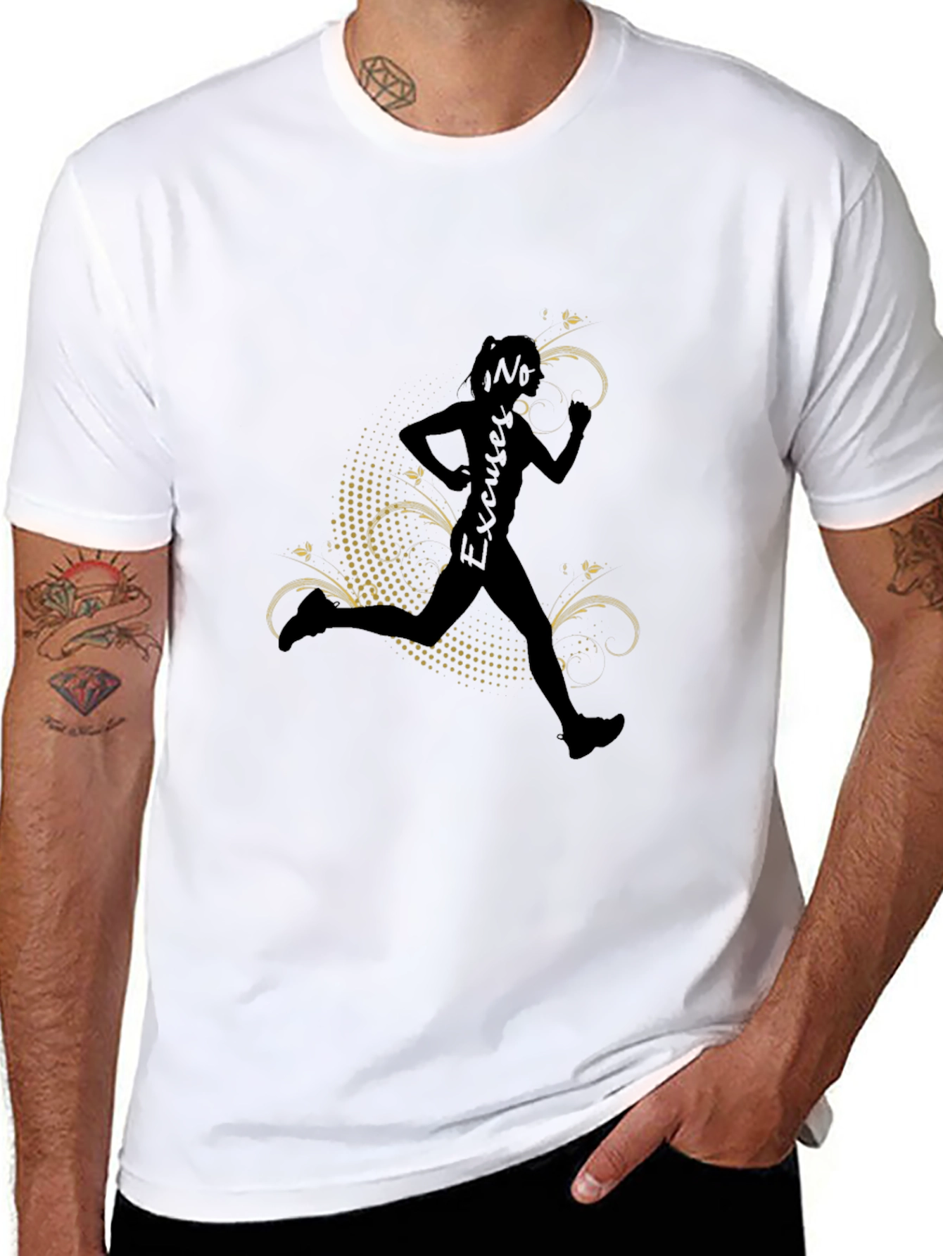 No Excuses Running Silhouette Black T-Shirt