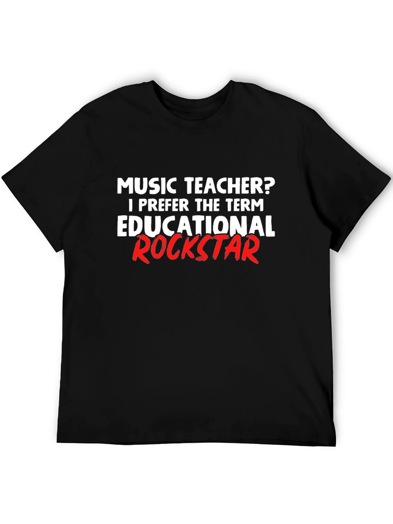 Music Teacher Educational Rockstar Black T-Shirt