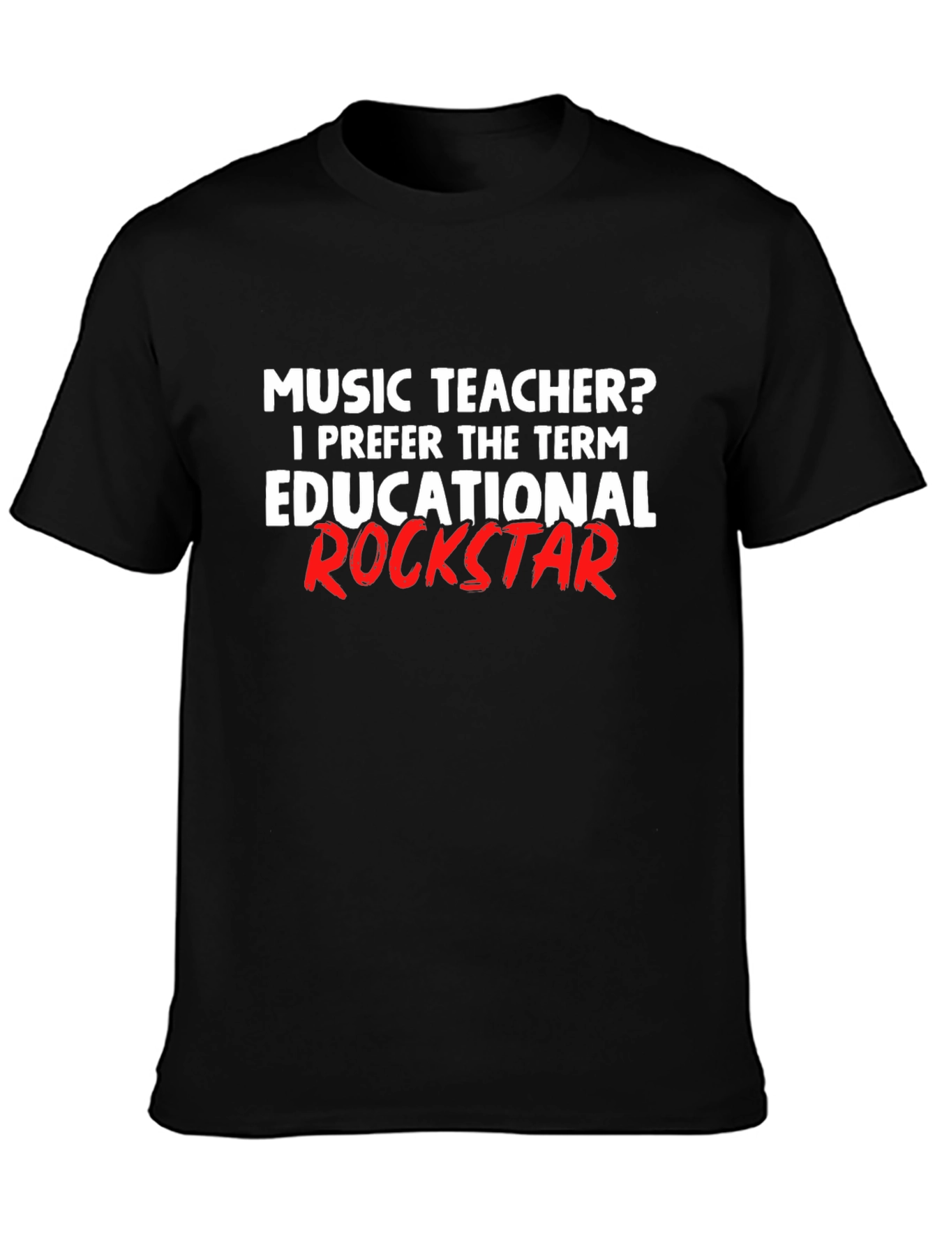 Music Teacher Educational Rockstar Black T-Shirt