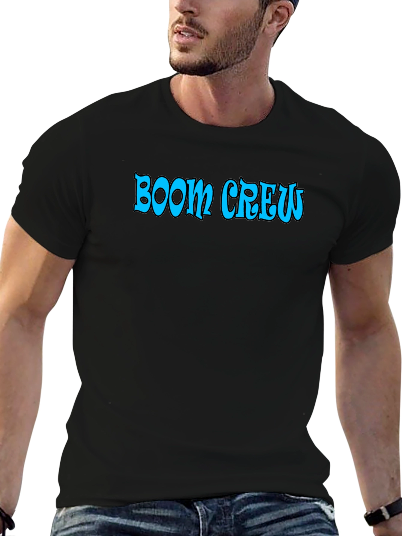 Boom Crew Black Cotton Graphic Tee