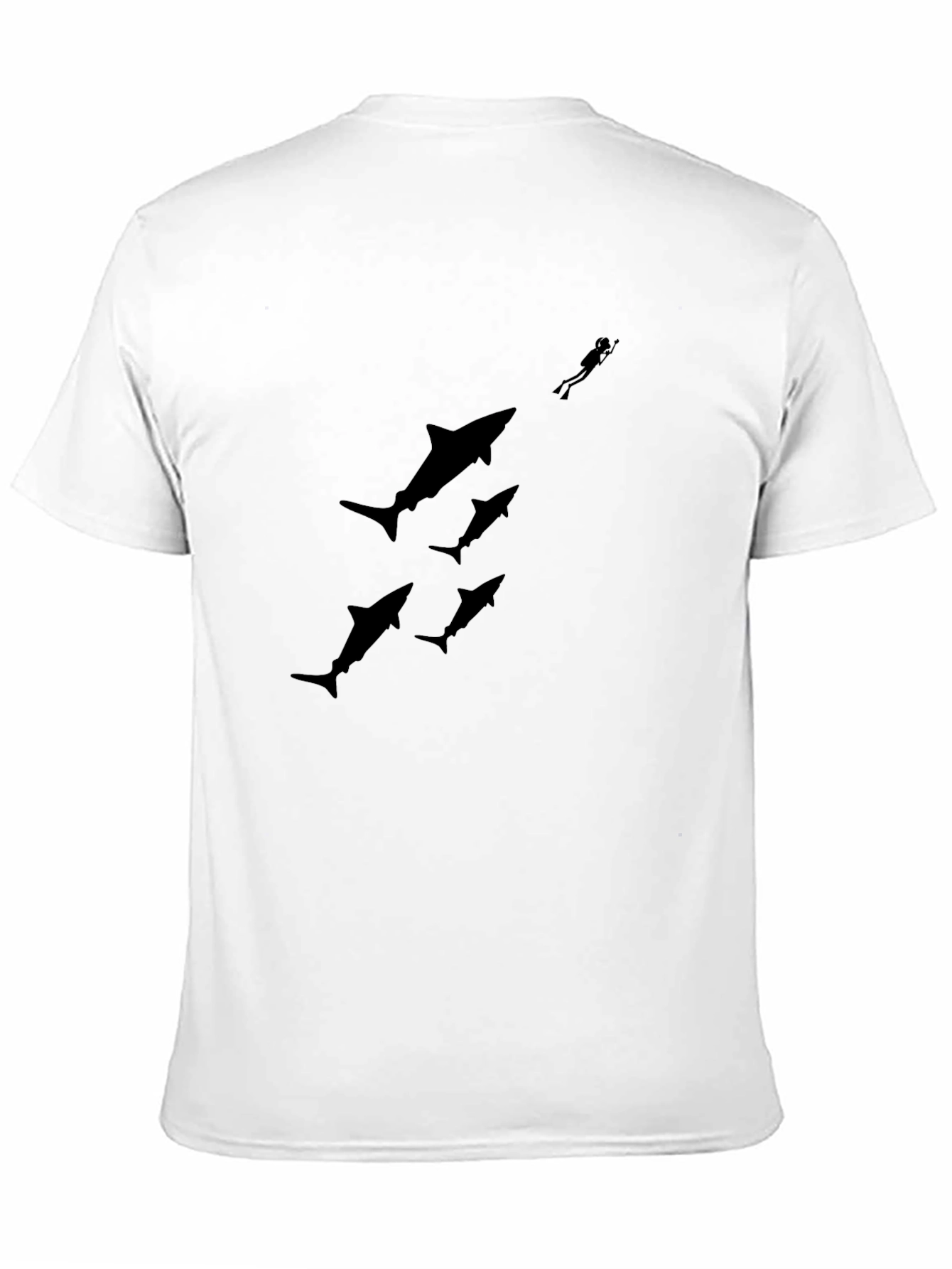 Shark Dive Black Graphic Tee - Dive In Style!