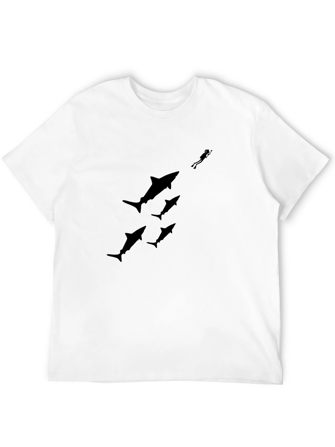 Shark Dive Black Graphic Tee - Dive In Style!