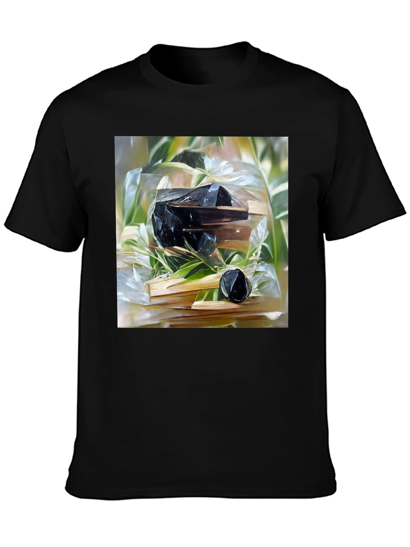 Abstract Obsidian Art Black Cotton T-Shirt