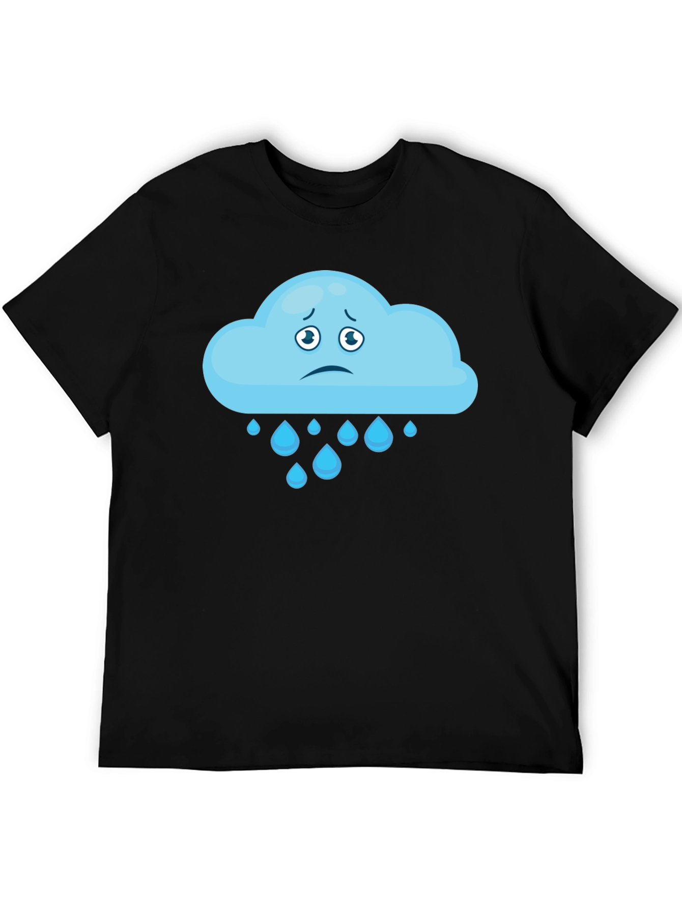 Sad Cloud T-Shirt - Black Cotton Tee