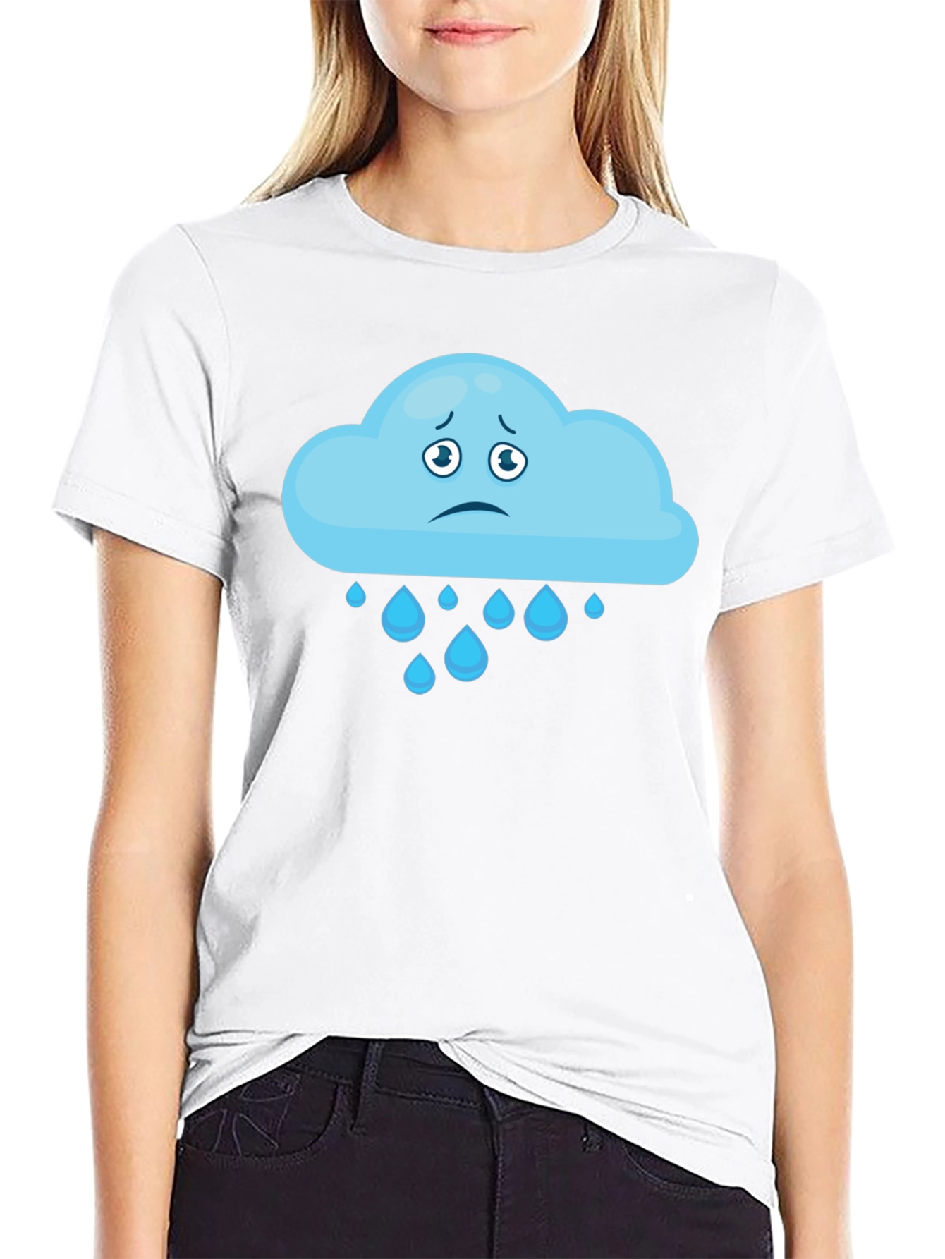 Sad Cloud T-Shirt - Black Cotton Tee