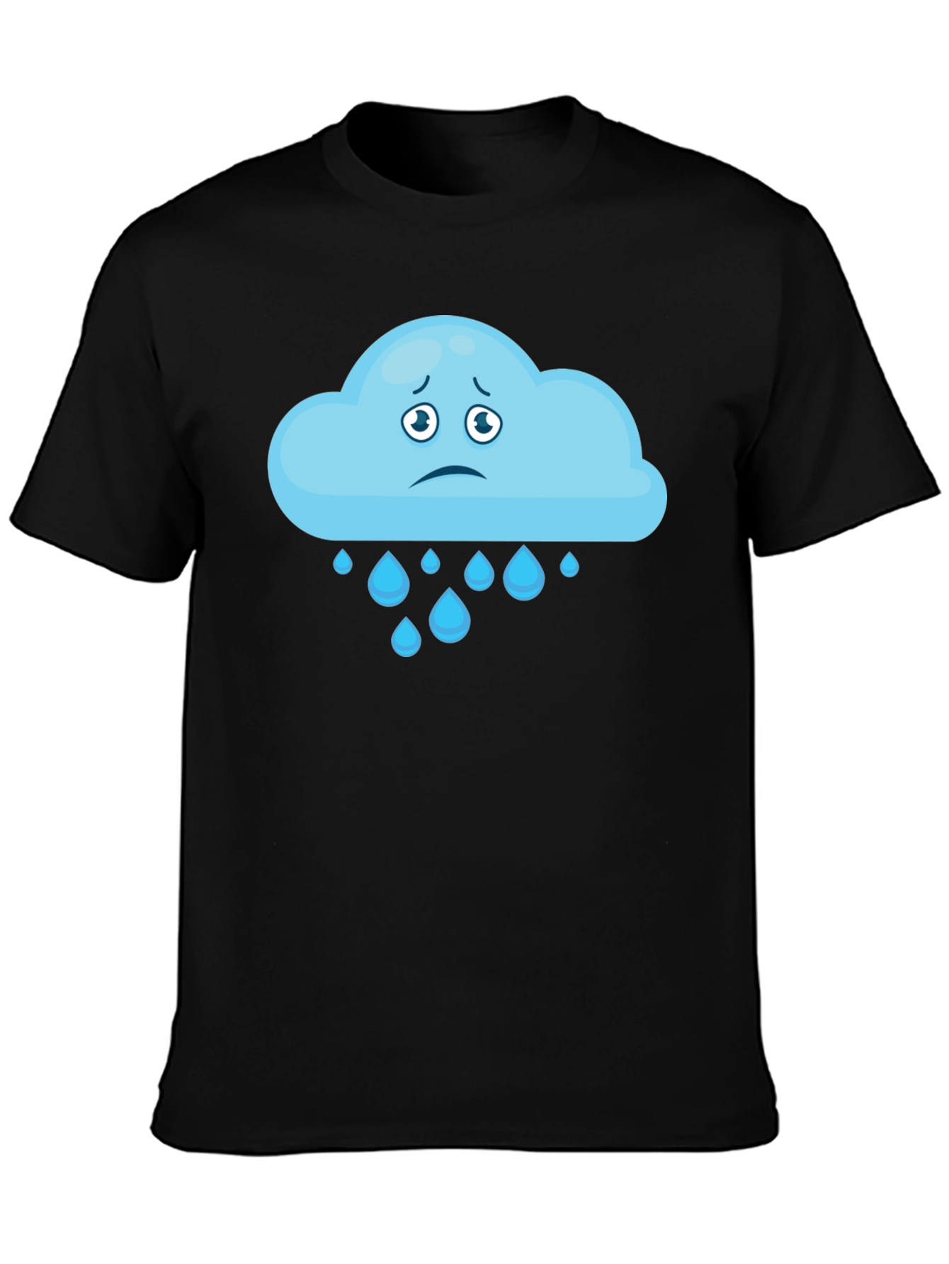 Sad Cloud T-Shirt - Black Cotton Tee
