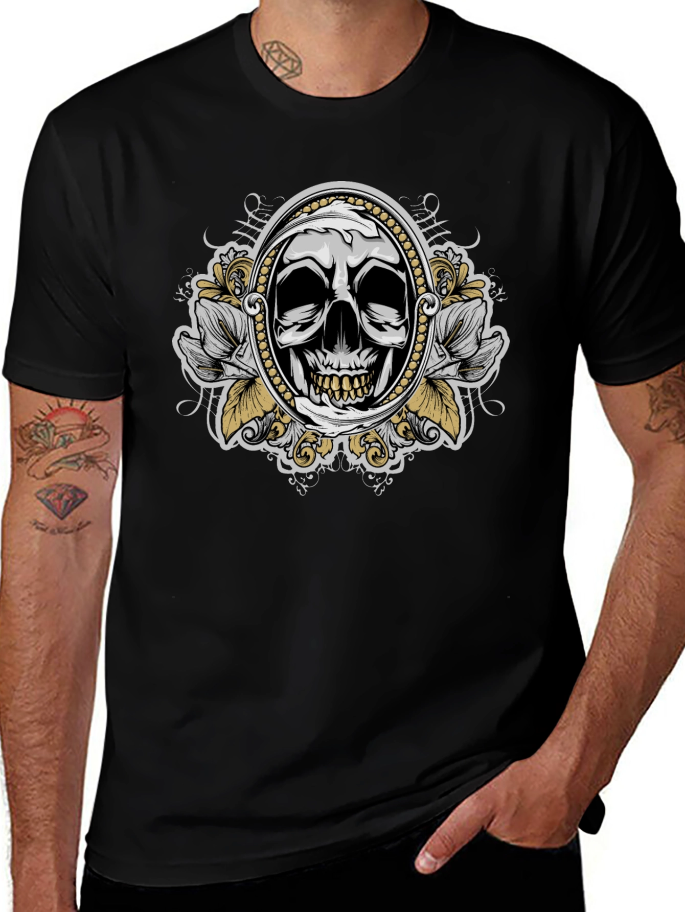 Skull Graphic T-Shirt - Mens Black Tee