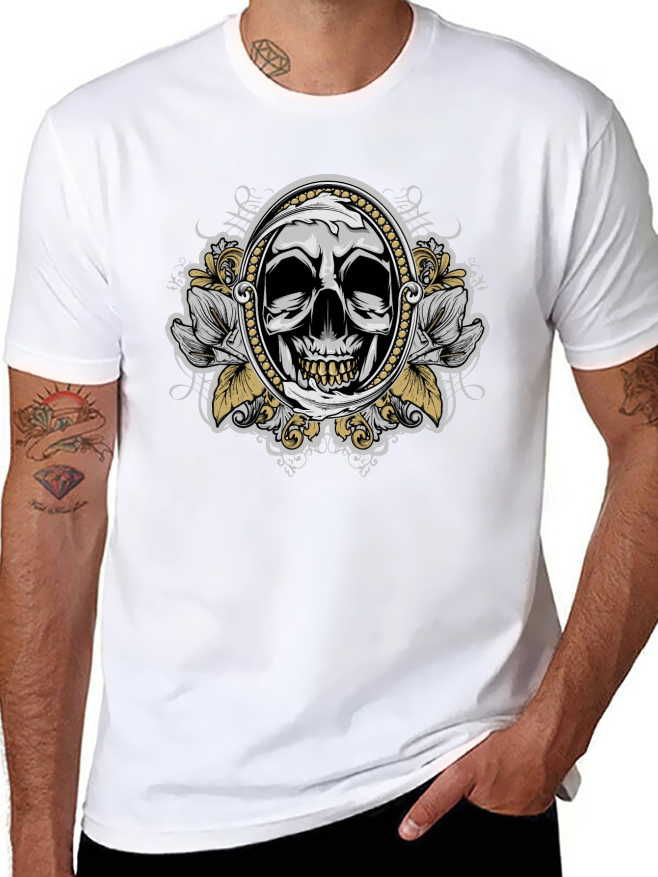 Skull Graphic T-Shirt - Mens Black Tee