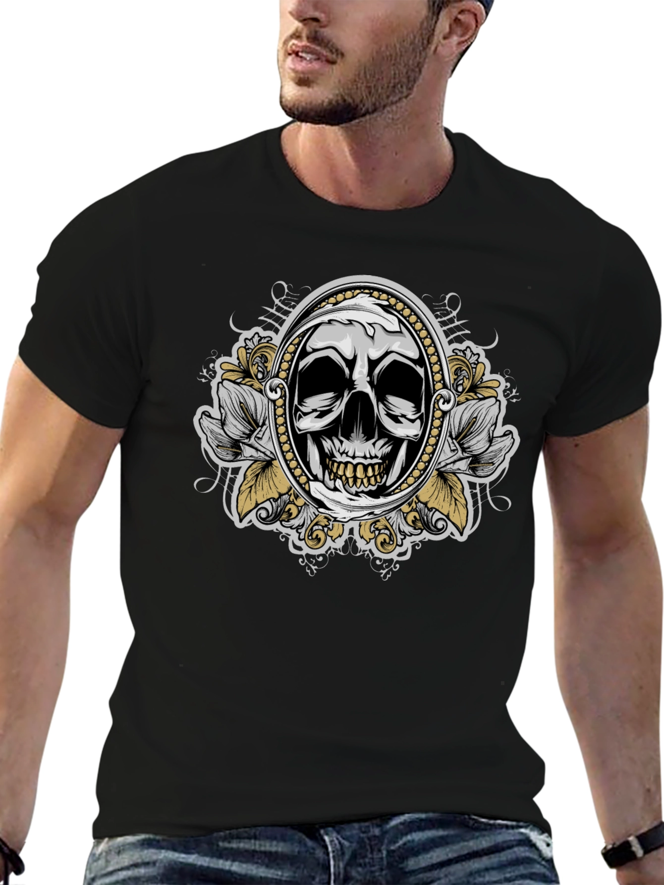 Skull Graphic T-Shirt - Mens Black Tee