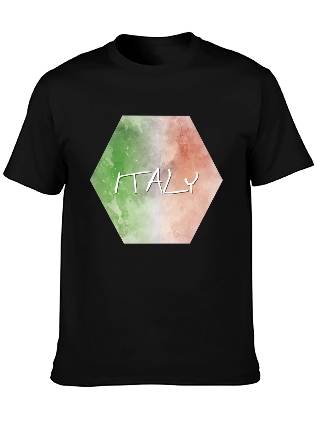 Italy Flag Graphic T-Shirt - Black Tee