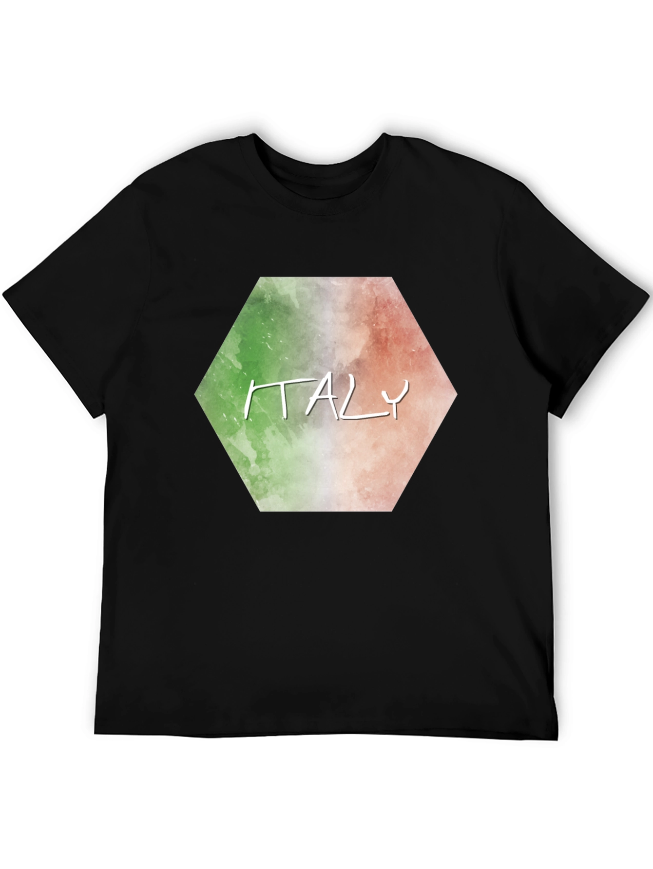 Italy Flag Graphic T-Shirt - Black Tee