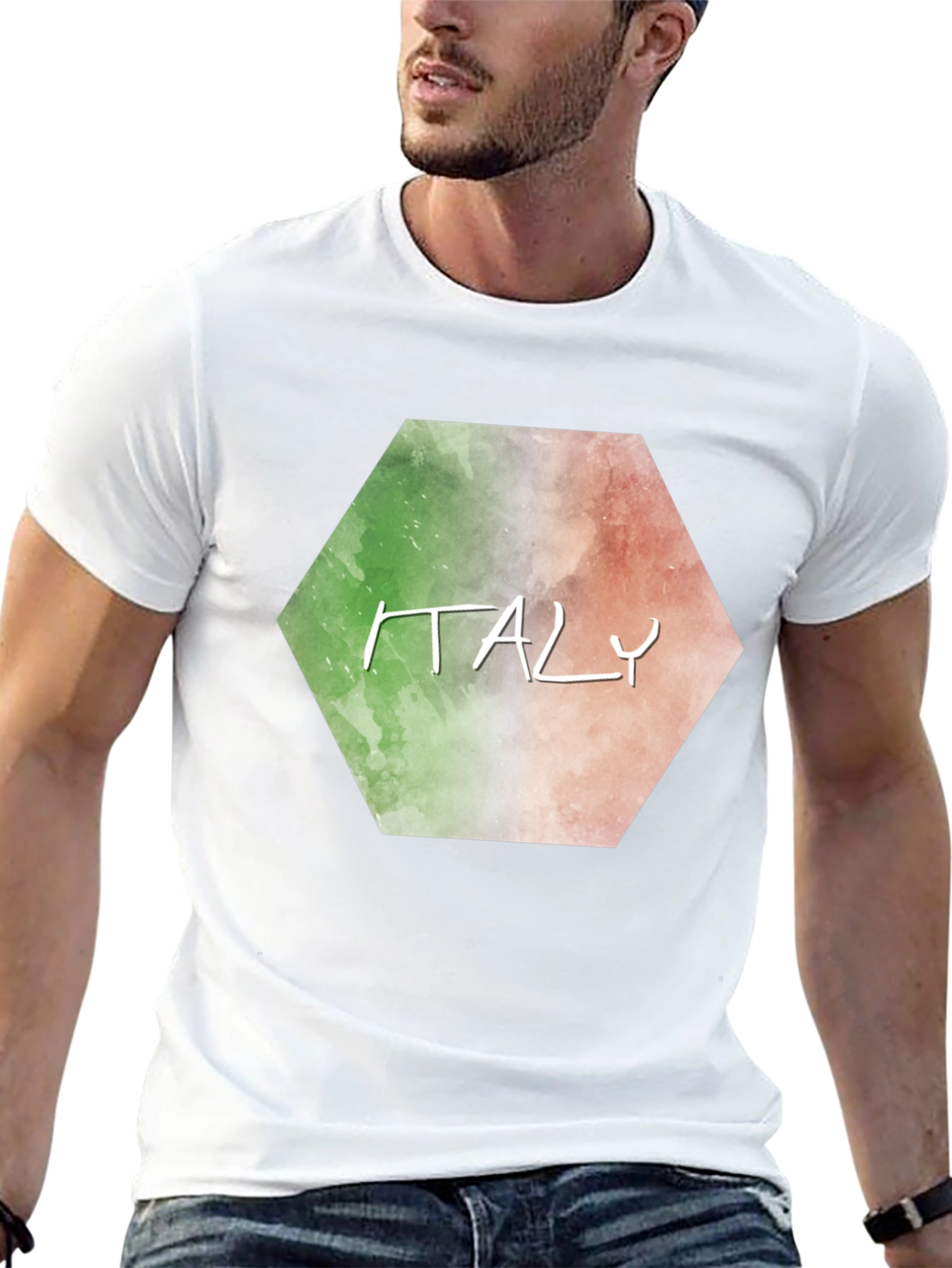 Italy Flag Graphic T-Shirt - Black Tee