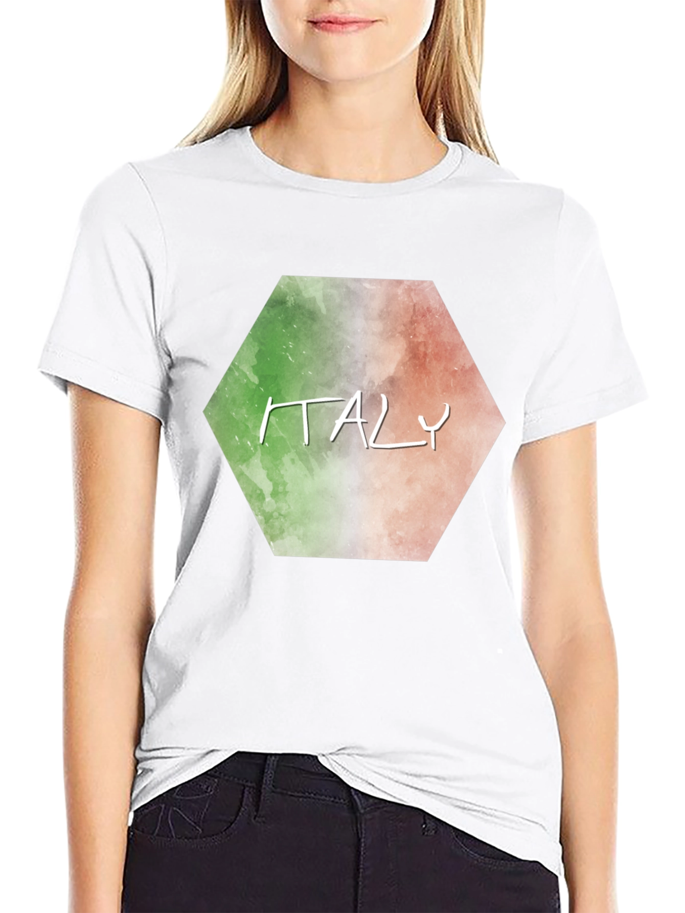 Italy Flag Graphic T-Shirt - Black Tee