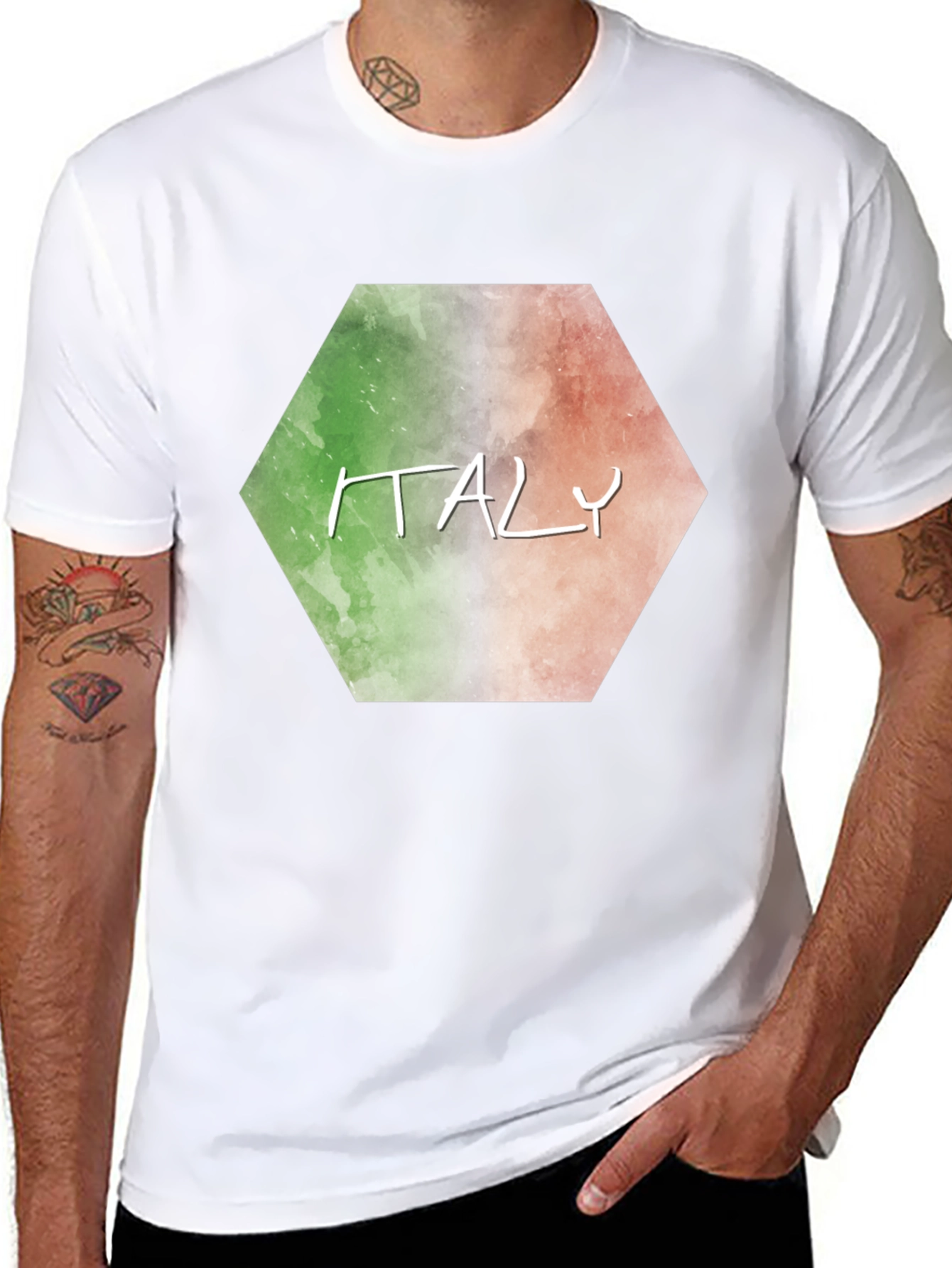 Italy Flag Graphic T-Shirt - Black Tee