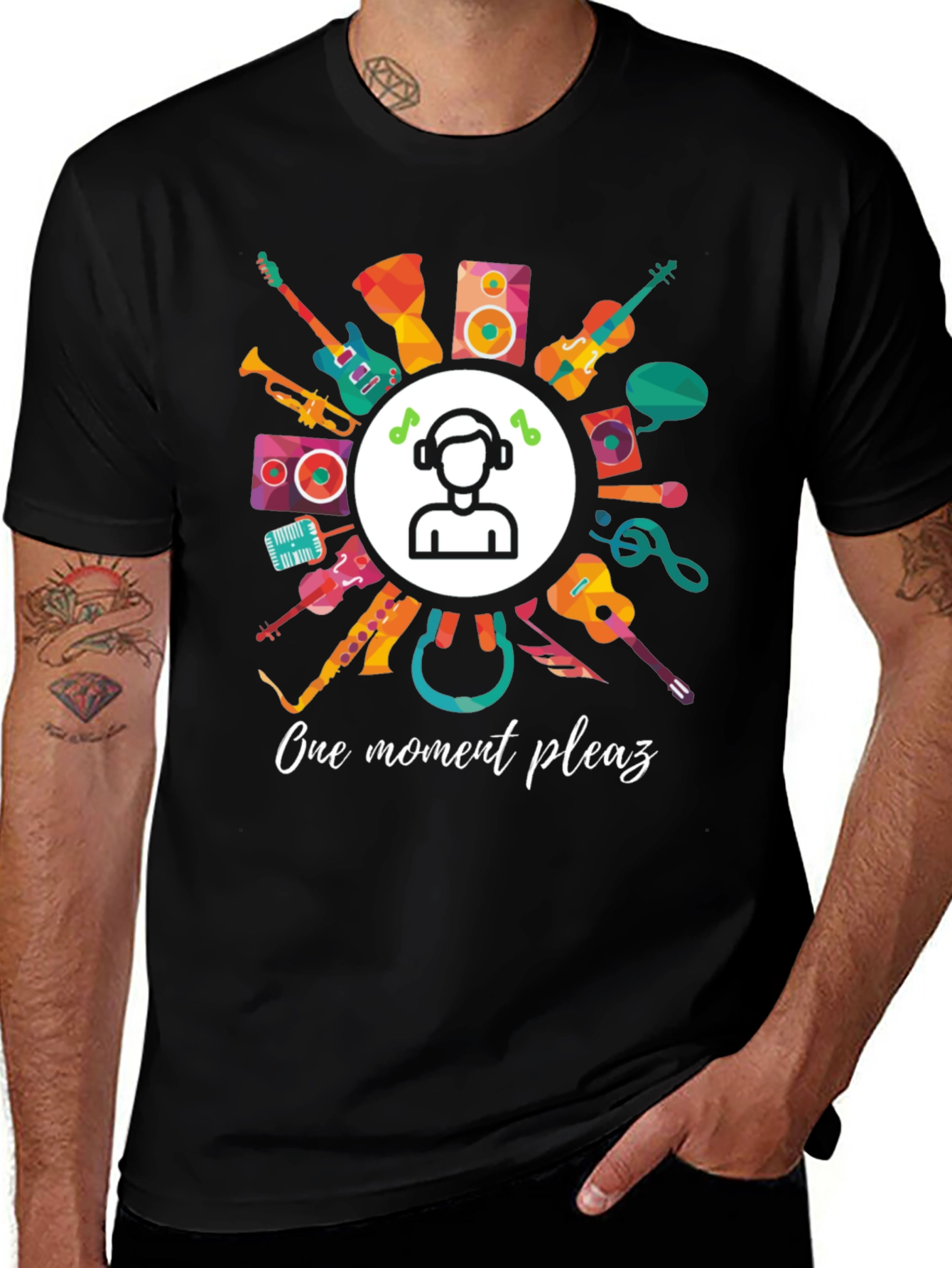 Music Lover Graphic Tee - One Moment Please