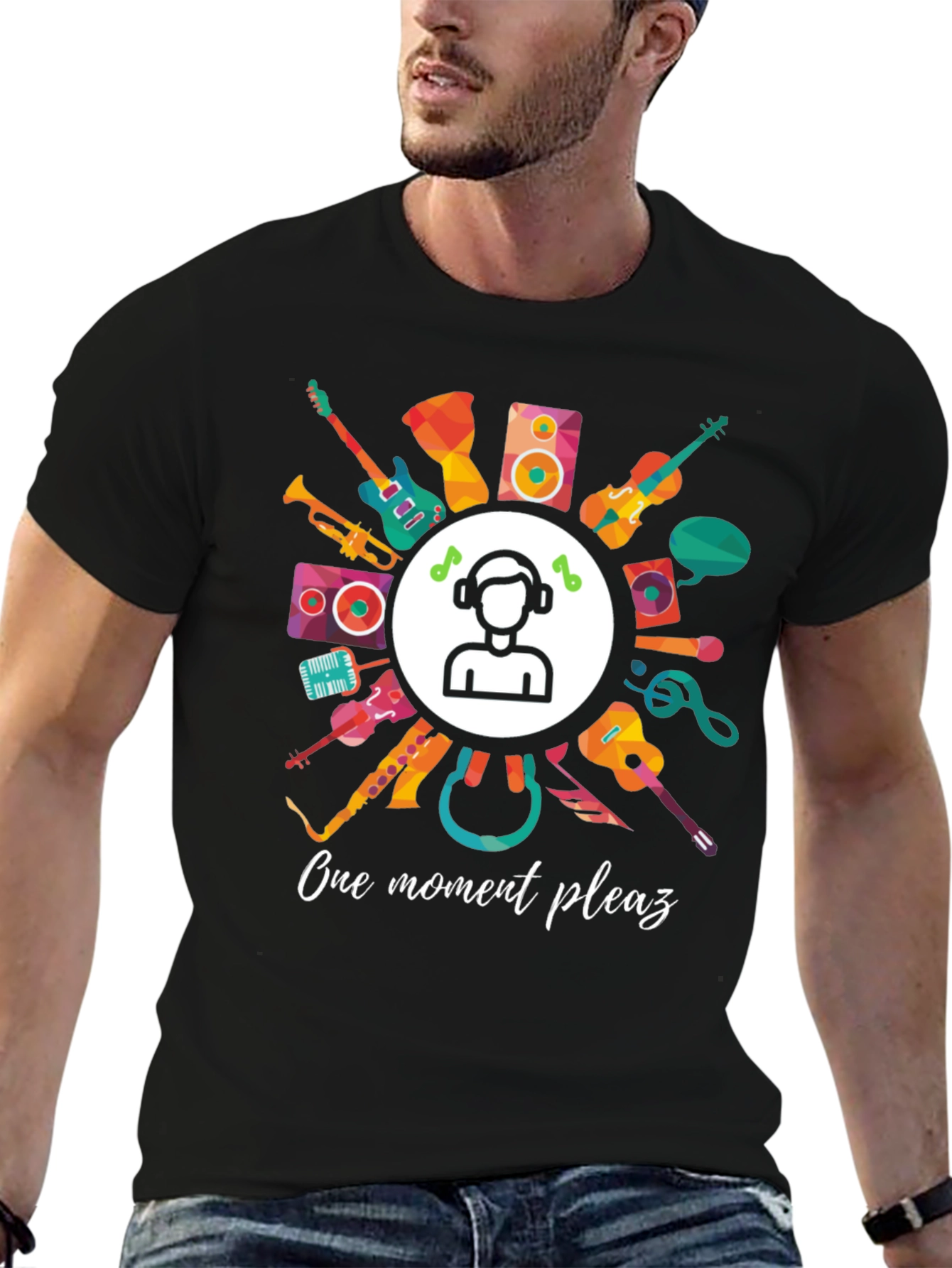 Music Lover Graphic Tee - One Moment Please