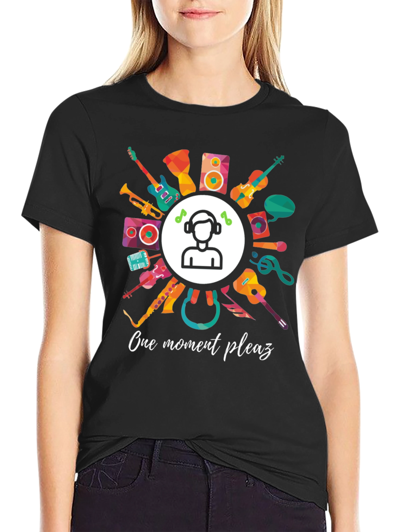 Music Lover Graphic Tee - One Moment Please