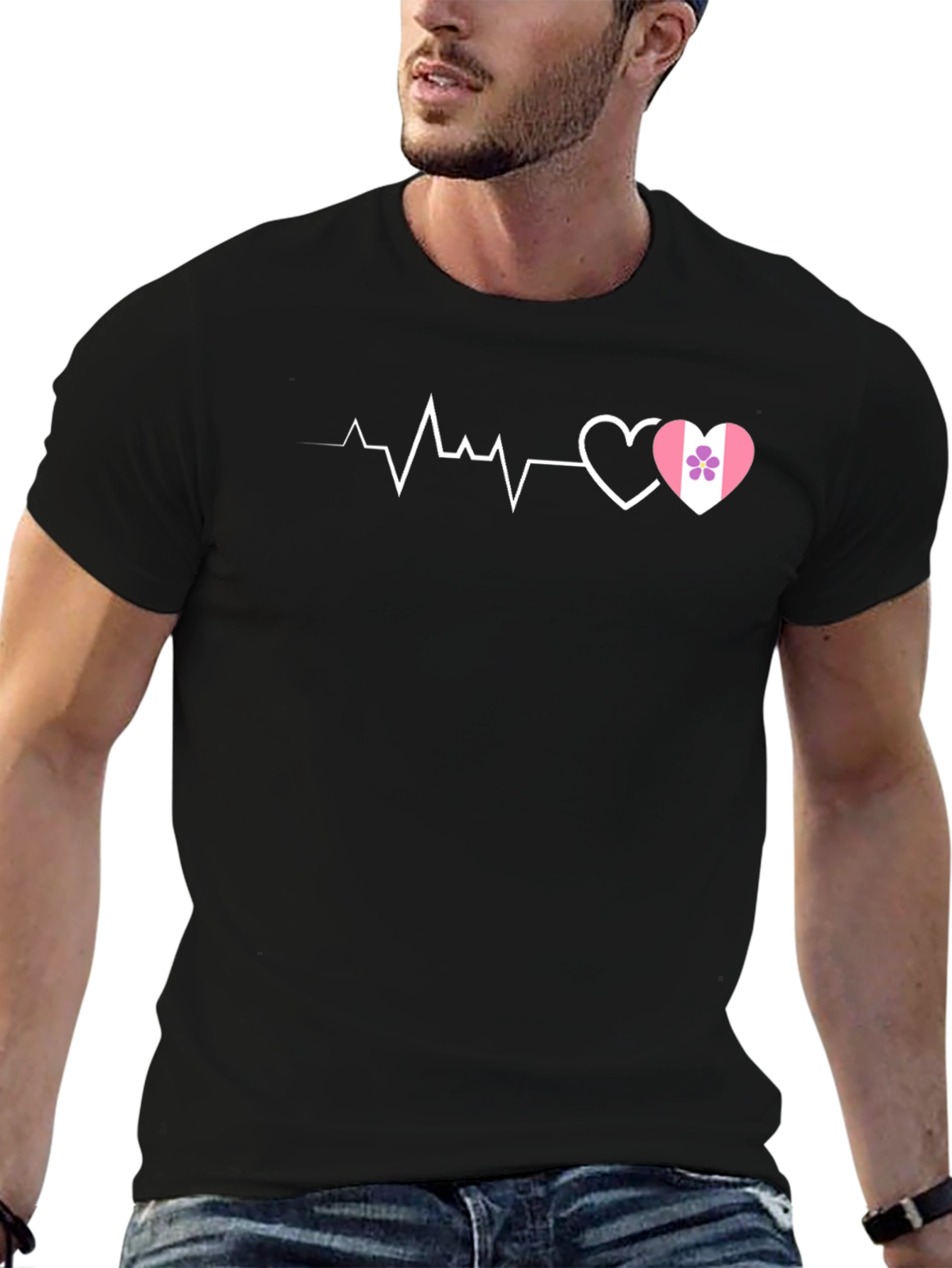 Heartbeat Love Design T-Shirt