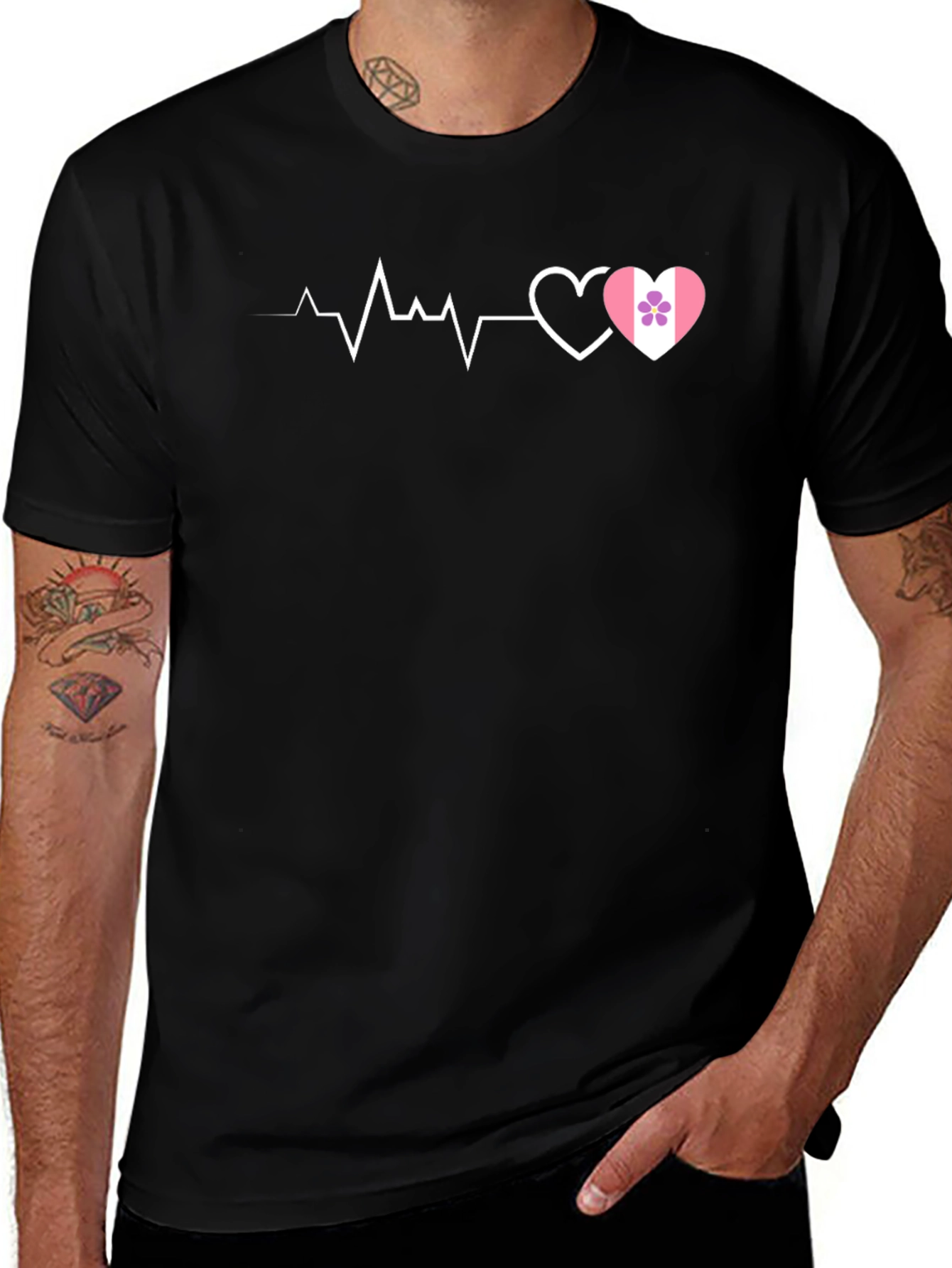 Heartbeat Love Design T-Shirt