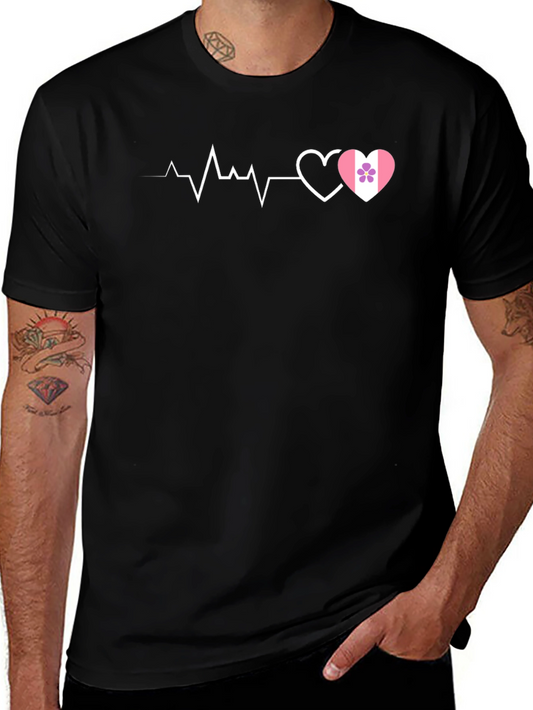 Heartbeat Love Design T-Shirt