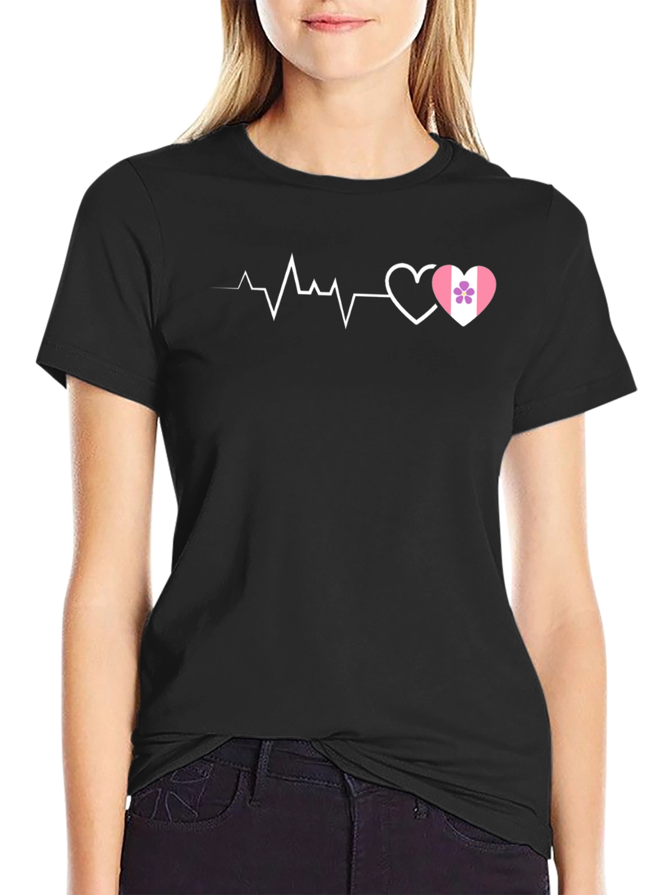 Heartbeat Love Design T-Shirt