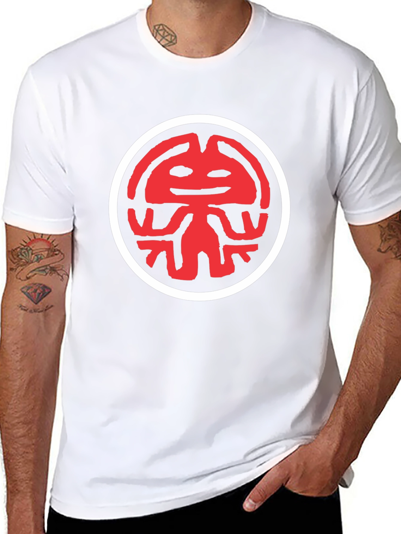 Red Kokopelli Graphic Black T-Shirt