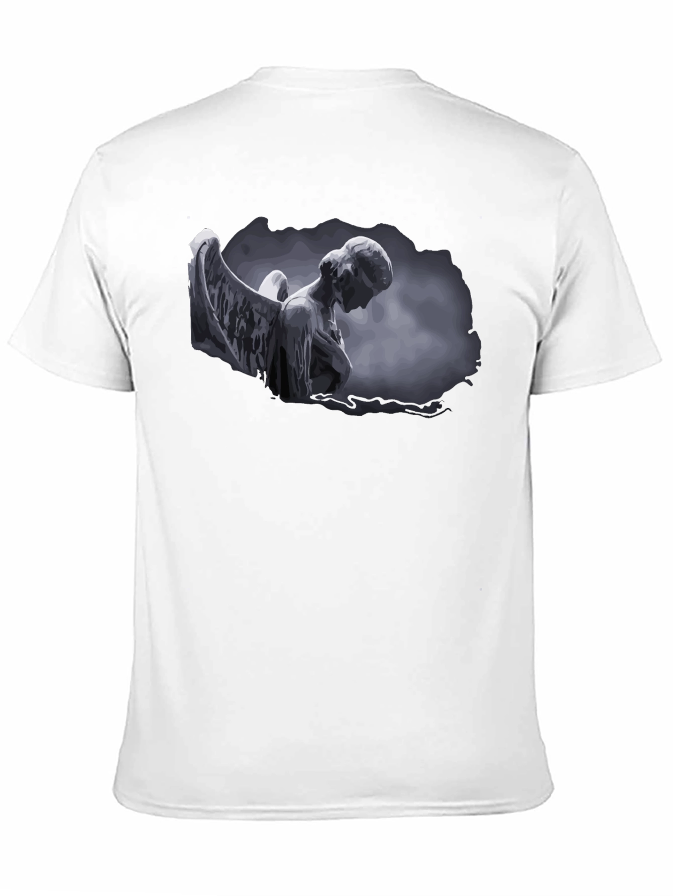 Angel Statue Graphic T-Shirt - Dark Aesthetic Style