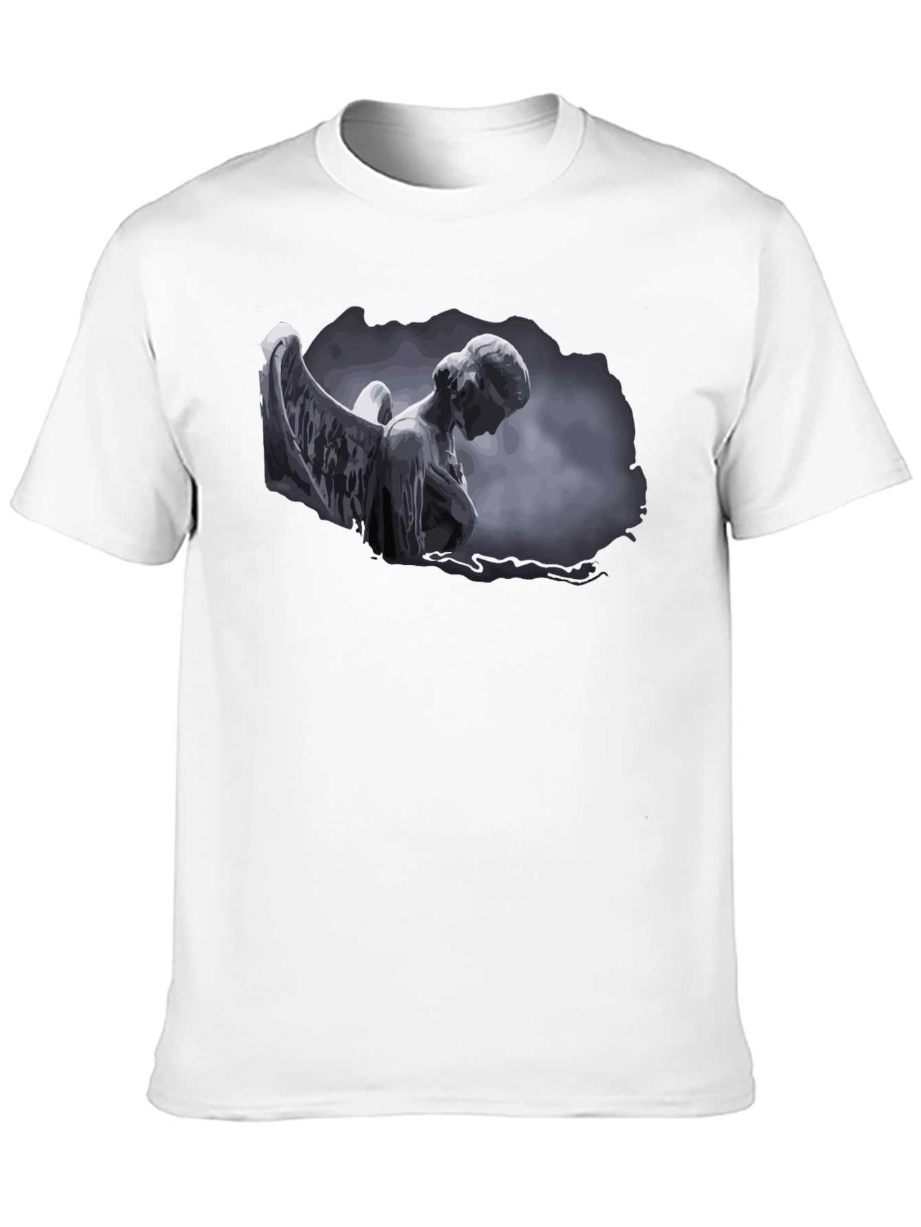 Angel Statue Graphic T-Shirt - Dark Aesthetic Style