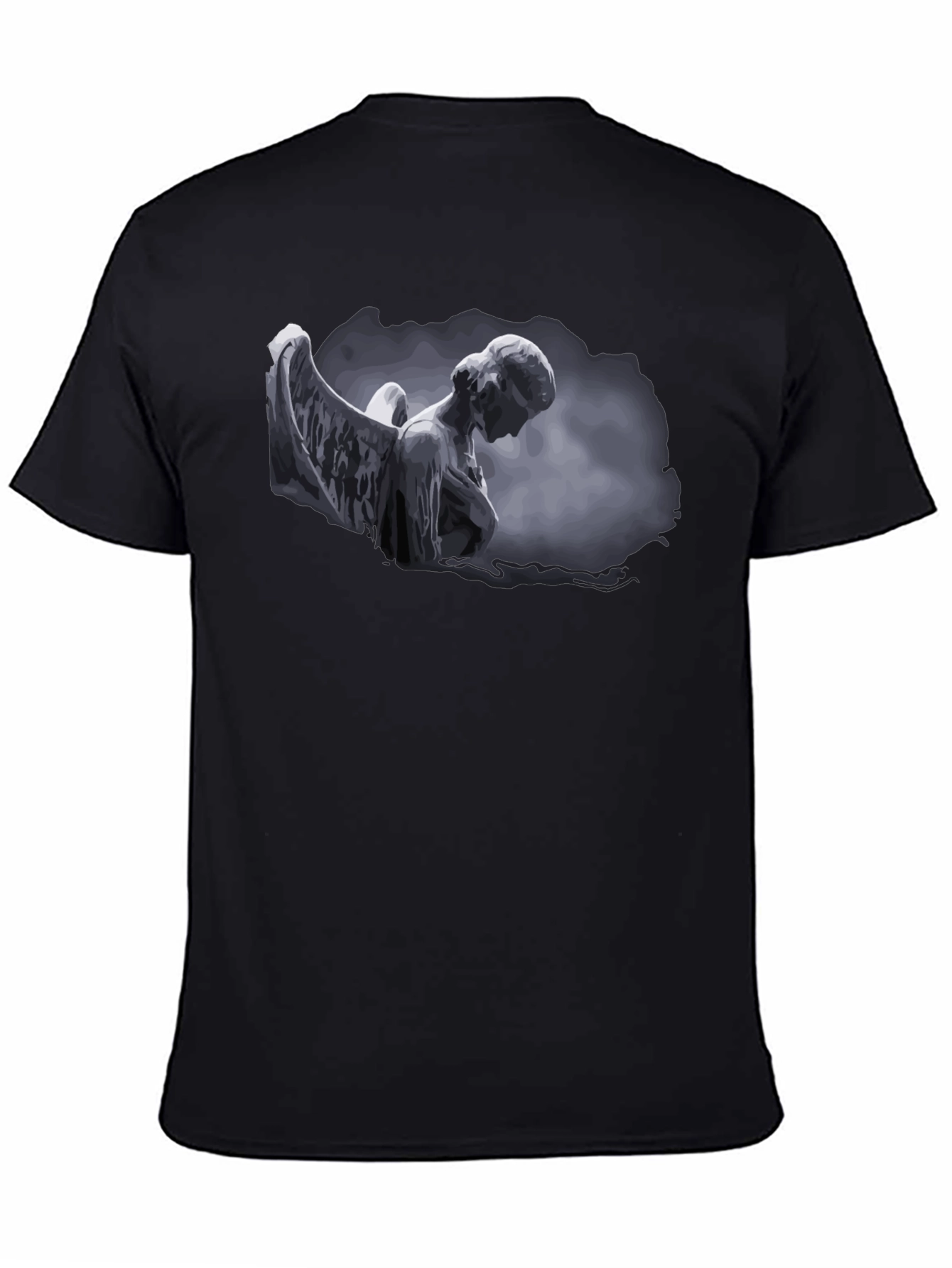 Angel Statue Graphic T-Shirt - Dark Aesthetic Style