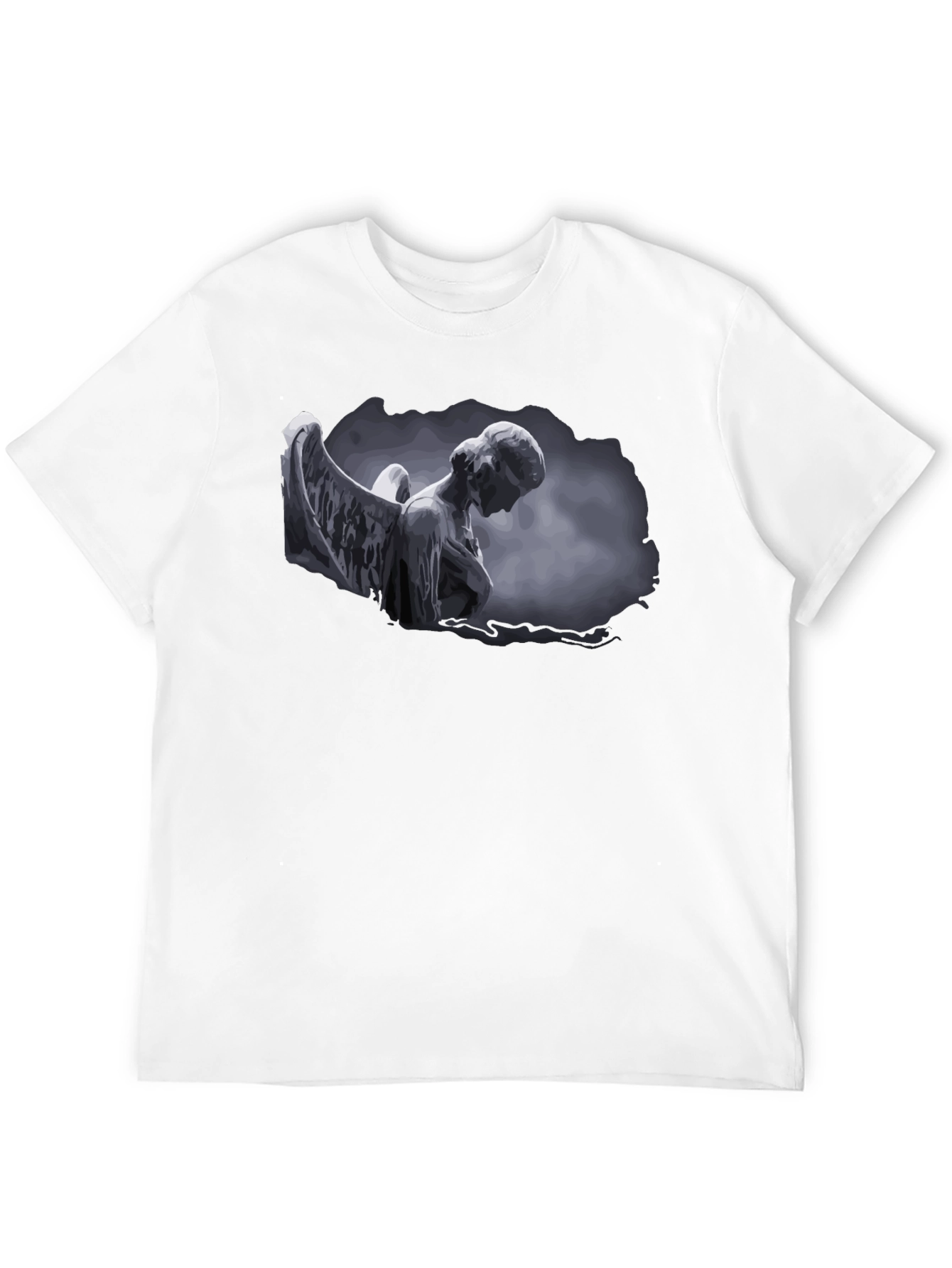Angel Statue Graphic T-Shirt - Dark Aesthetic Style