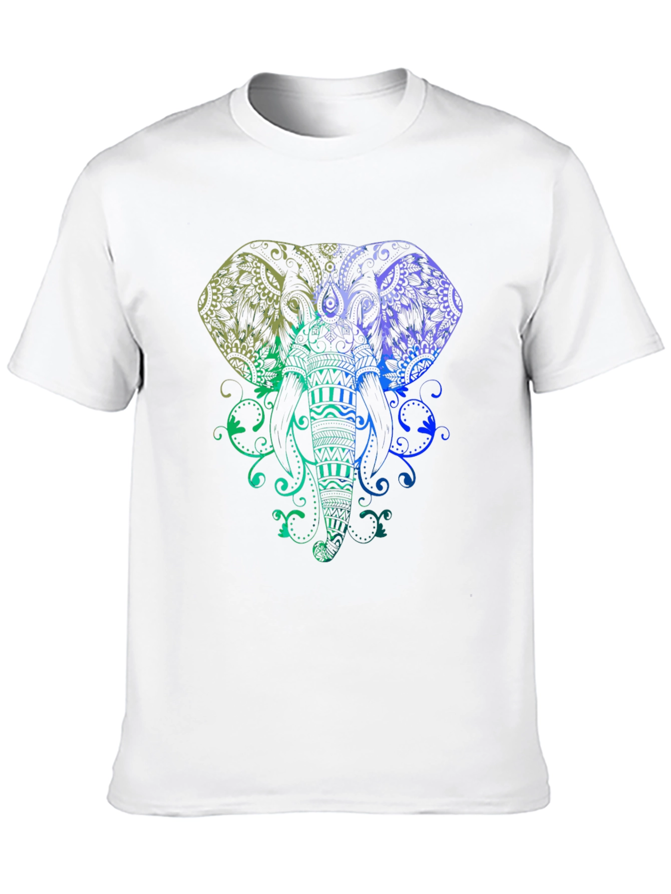 Elephant Mandala Graphic Tee - Stylish Mens Black T-Shirt