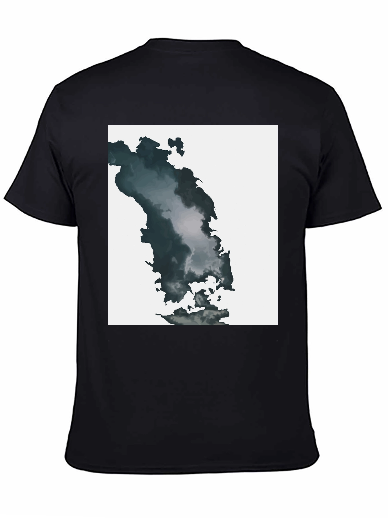 Abstract Cloudscape Graphic Tee - Soft Black Cotton Blend