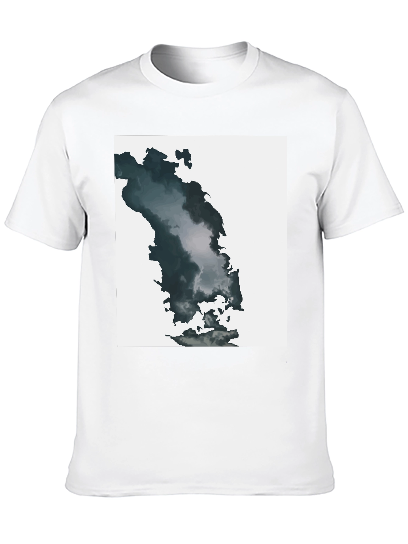 Abstract Cloudscape Graphic Tee - Soft Black Cotton Blend