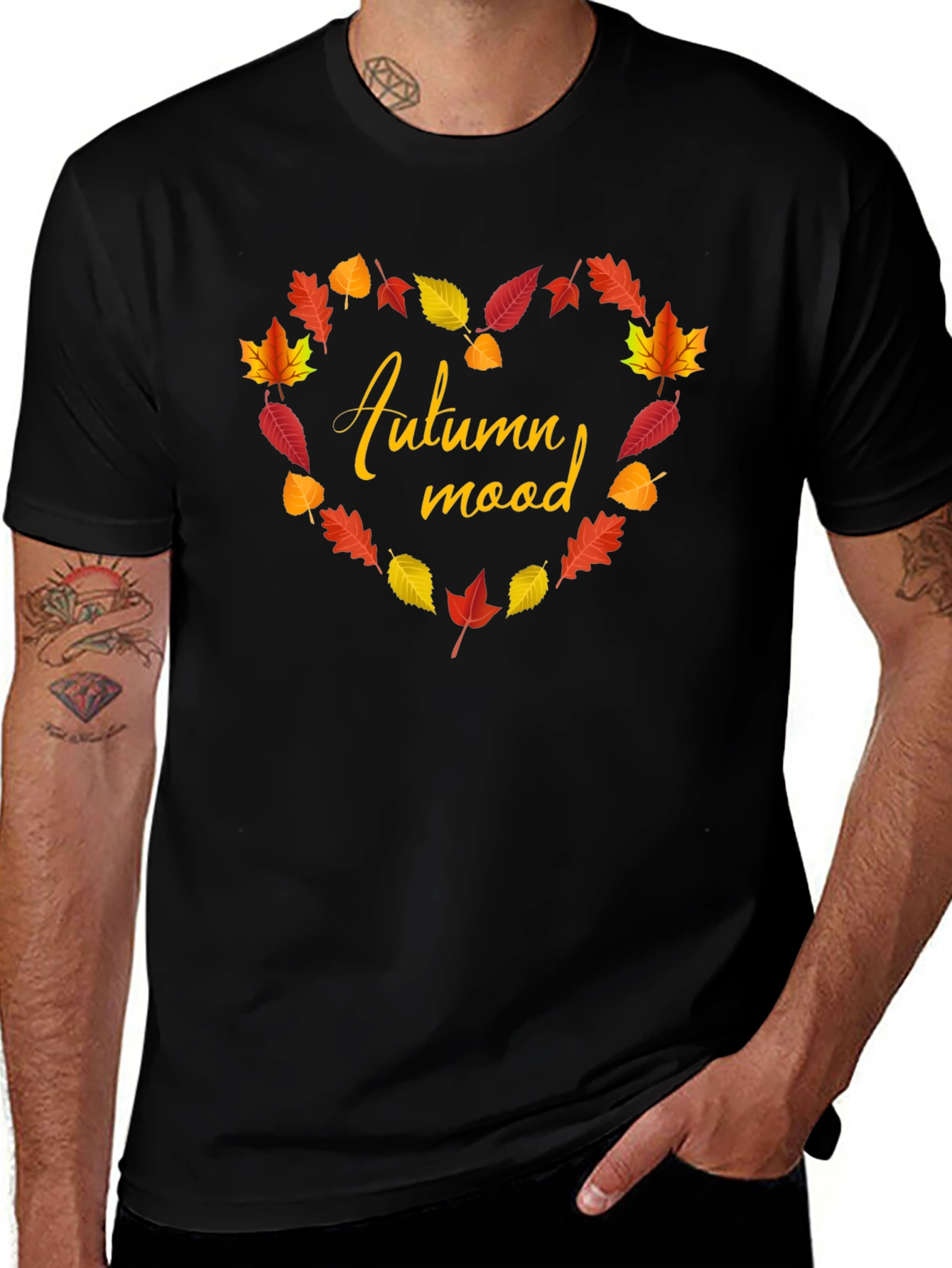 Autumn Mood Leaves Heart T-Shirt