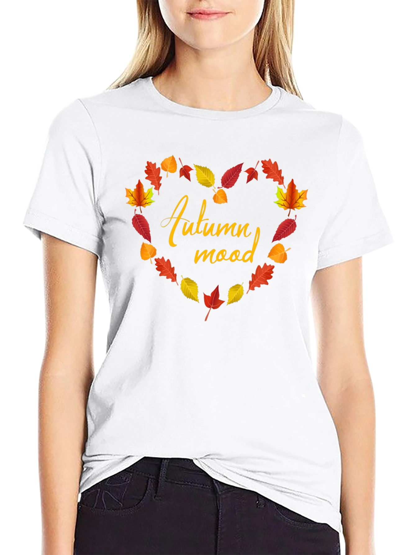 Autumn Mood Leaves Heart T-Shirt