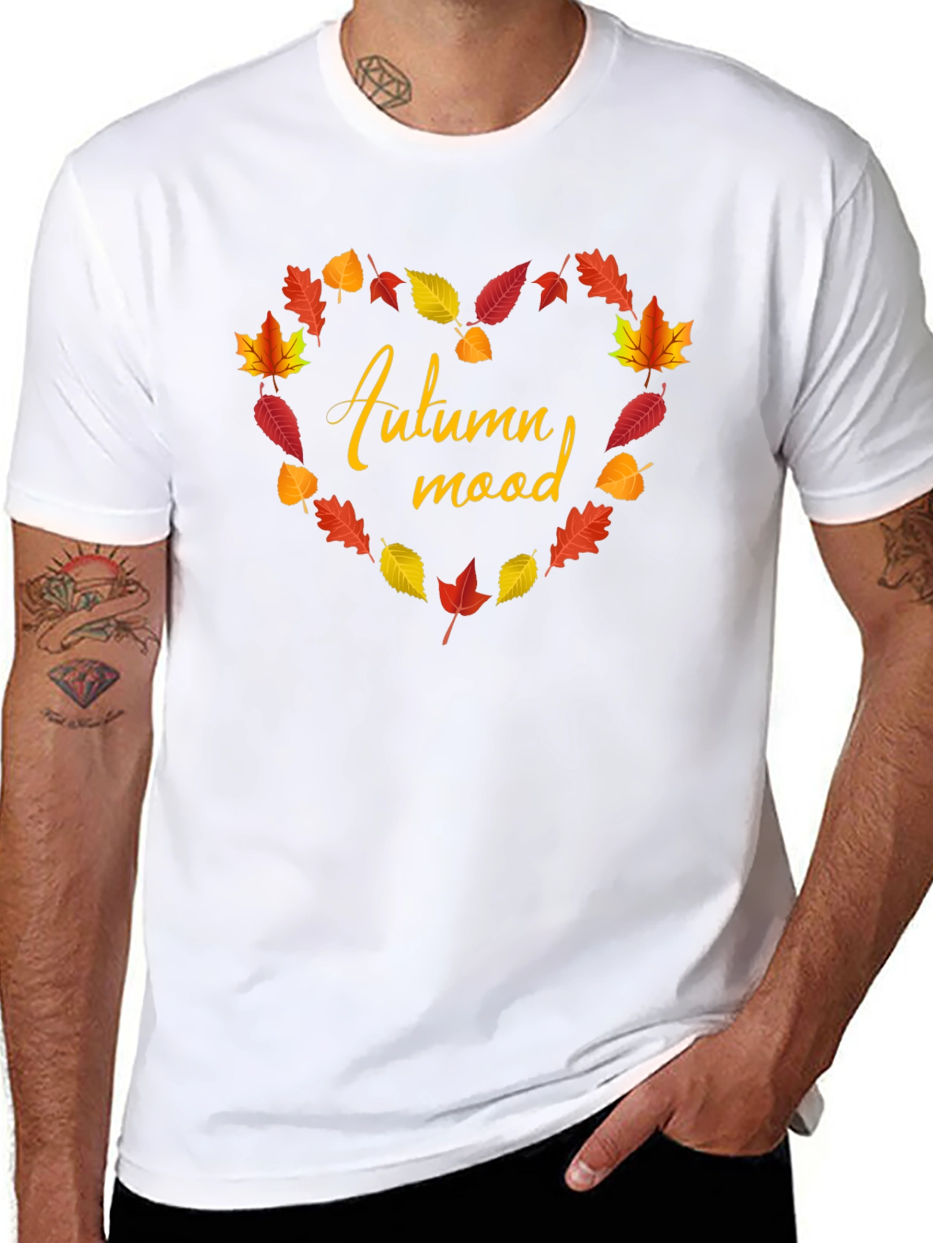 Autumn Mood Leaves Heart T-Shirt