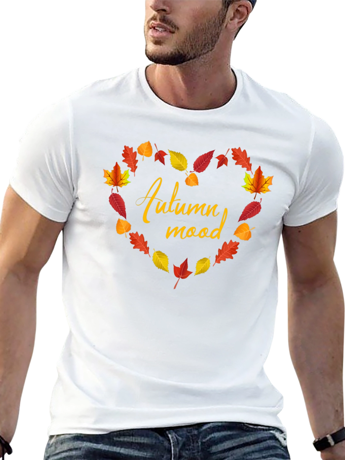 Autumn Mood Leaves Heart T-Shirt