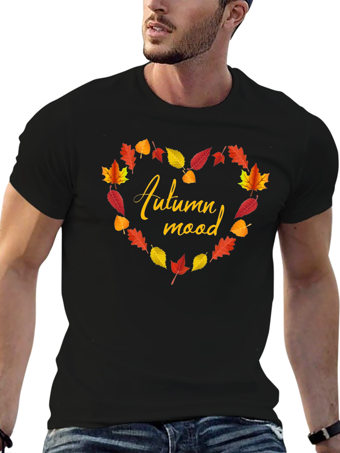 Autumn Mood Leaves Heart T-Shirt