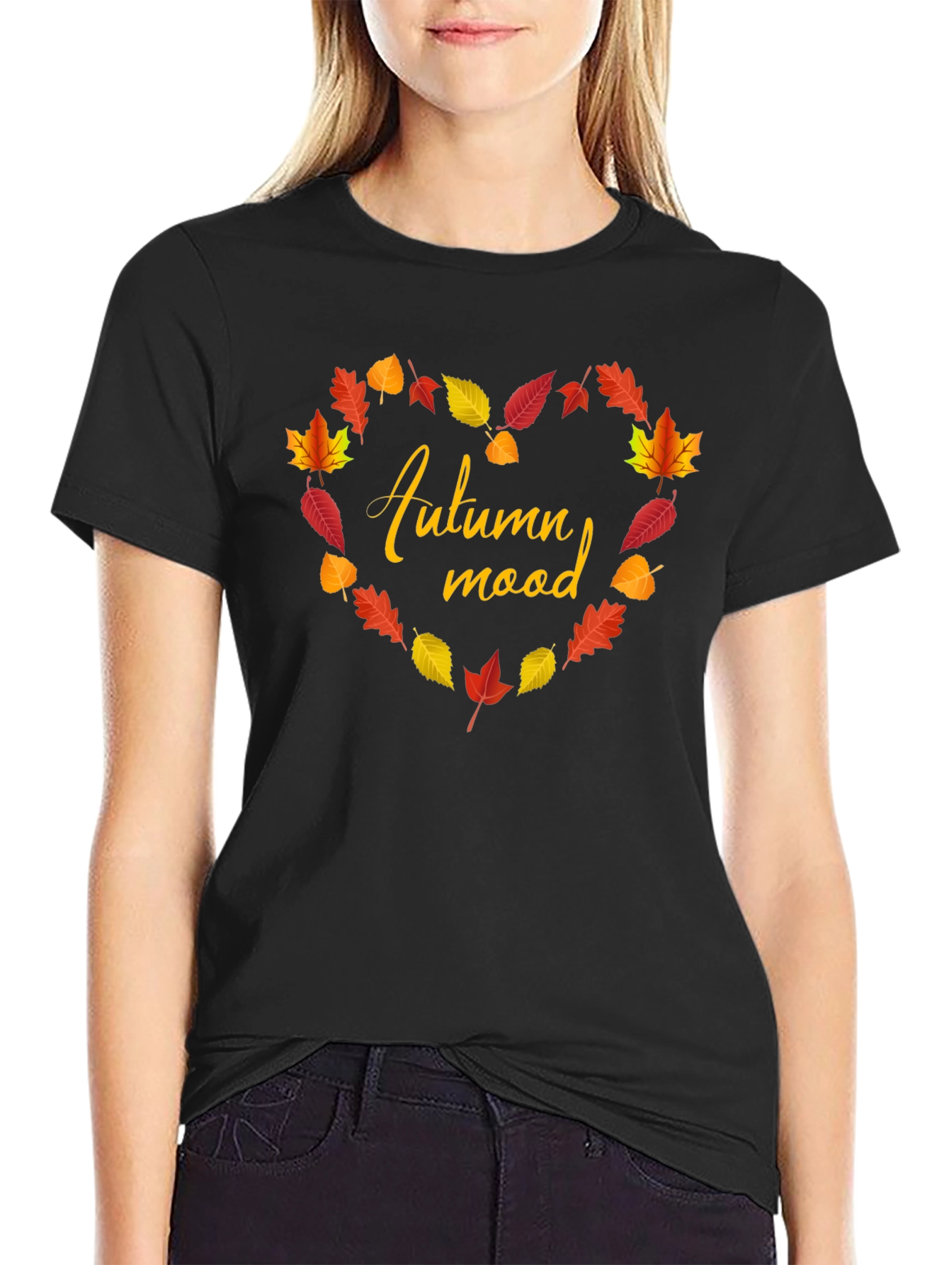 Autumn Mood Leaves Heart T-Shirt
