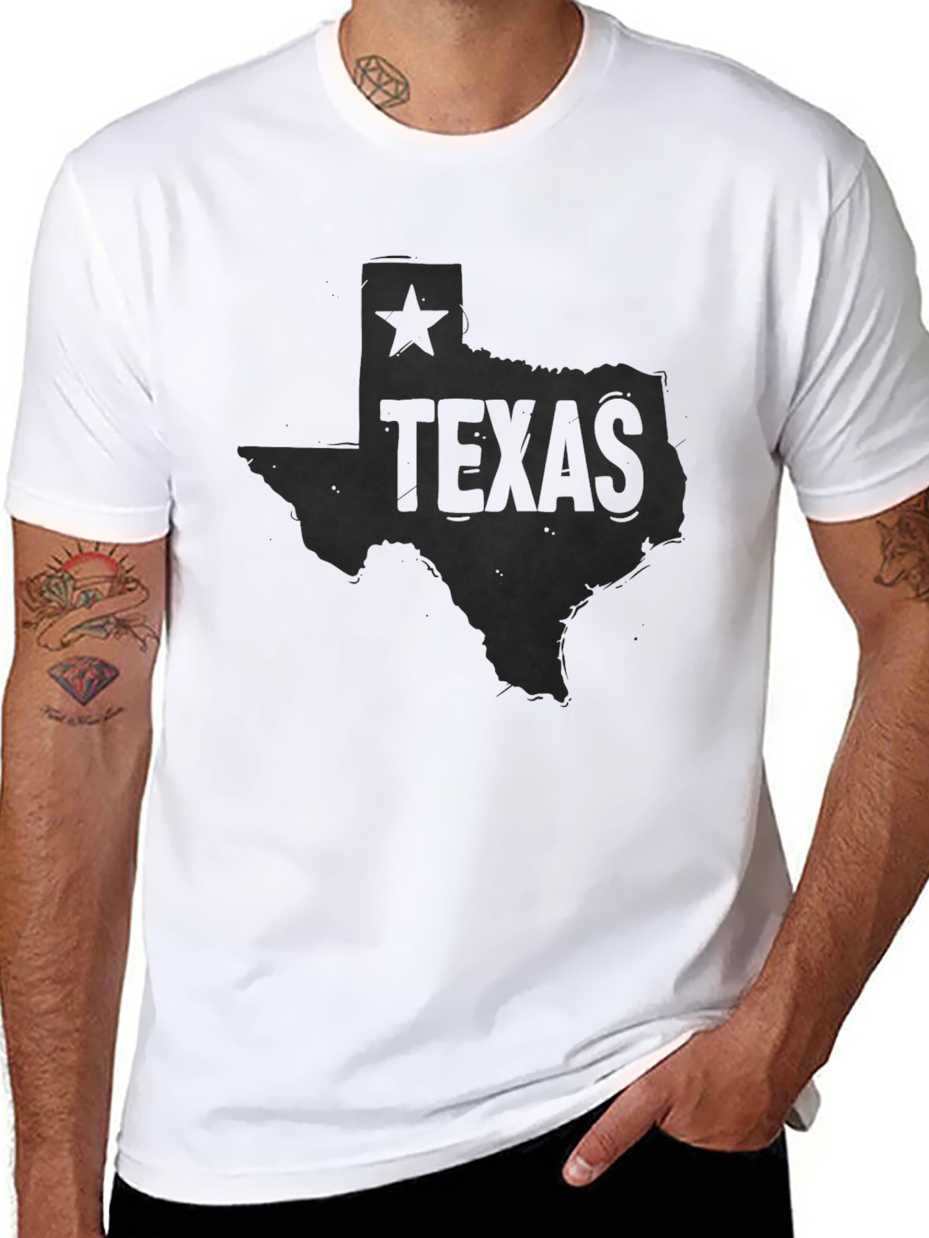 Texas State Map T-Shirt - Black Graphic Tee