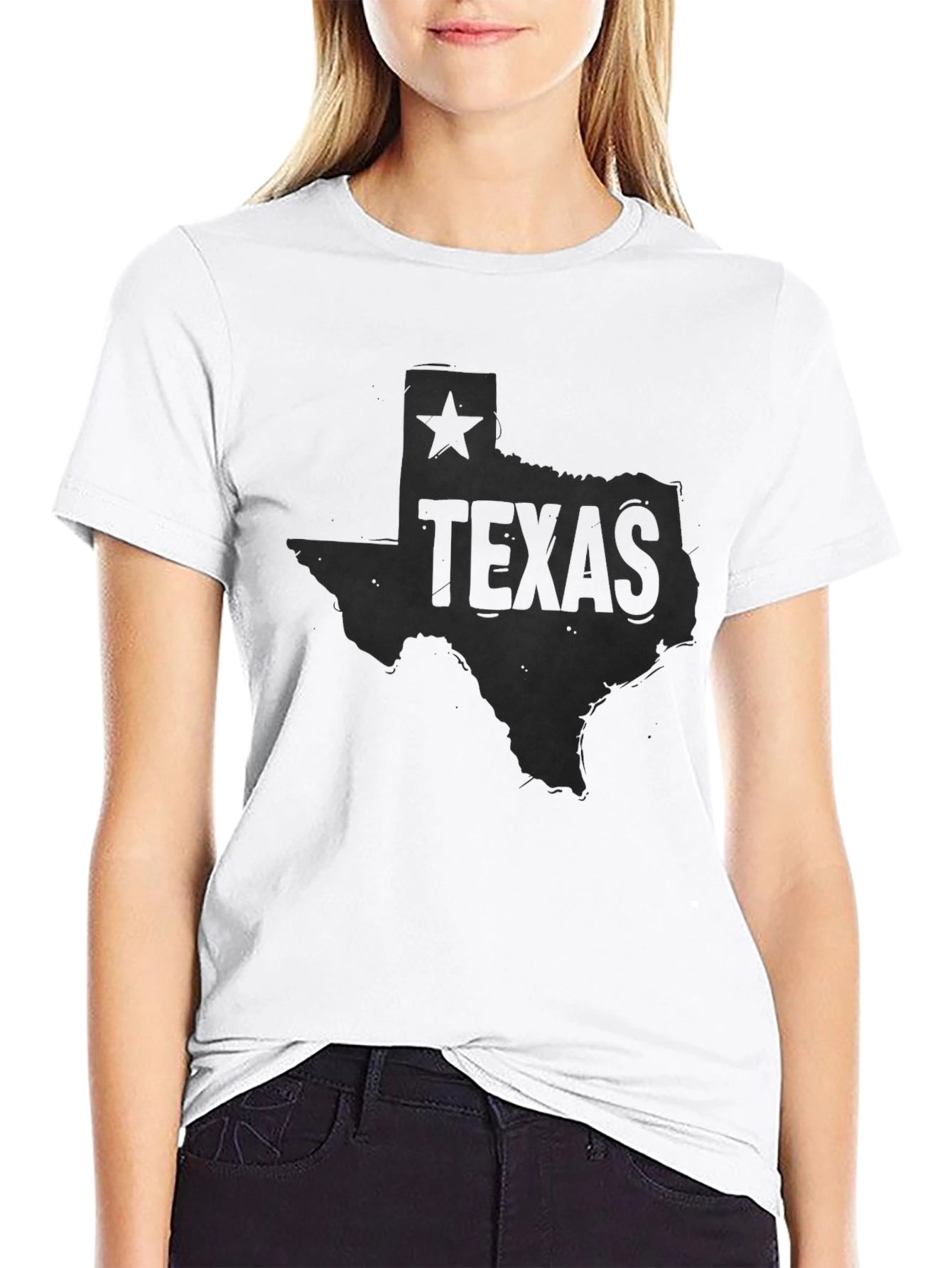 Texas State Map T-Shirt - Black Graphic Tee