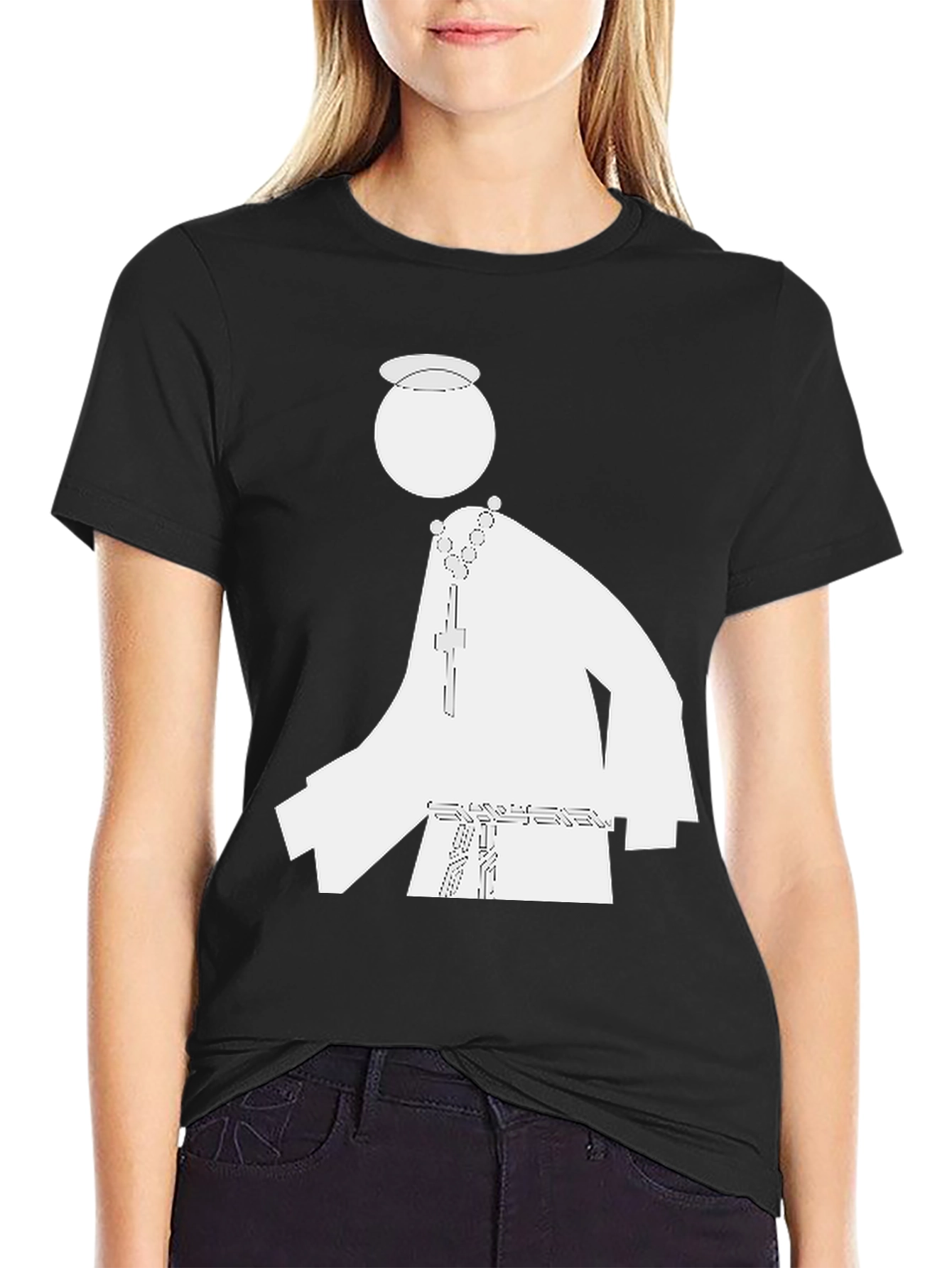 Priest Graphic Tee - Black Cotton Blend