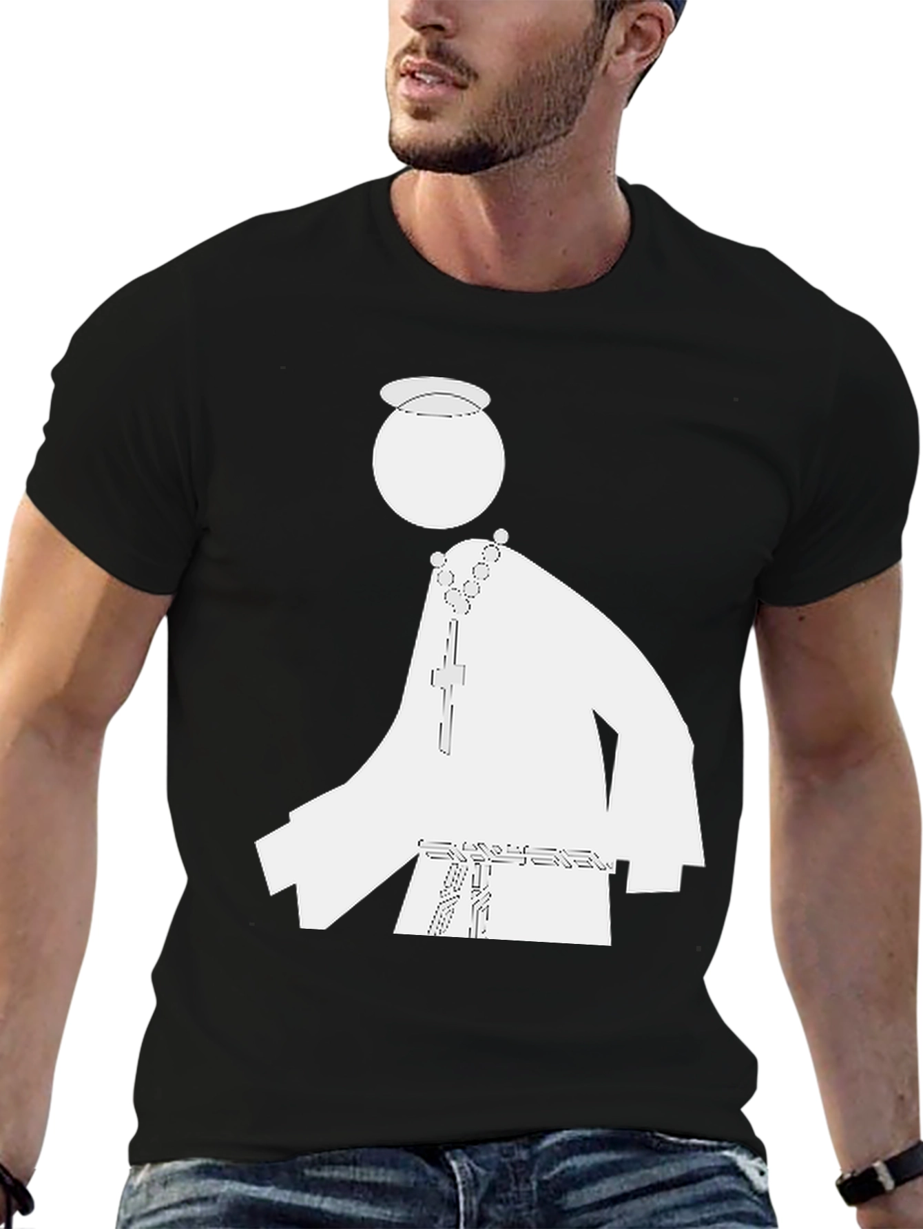 Priest Graphic Tee - Black Cotton Blend