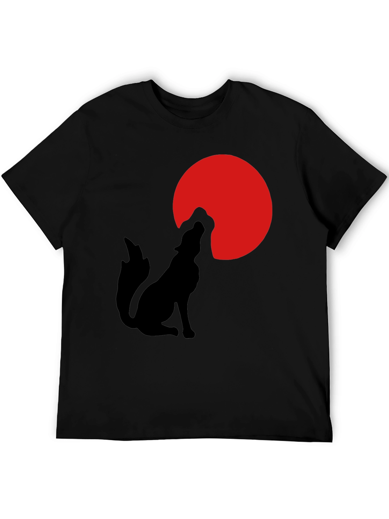 Wolf Silhouette Moon Graphic T-Shirt