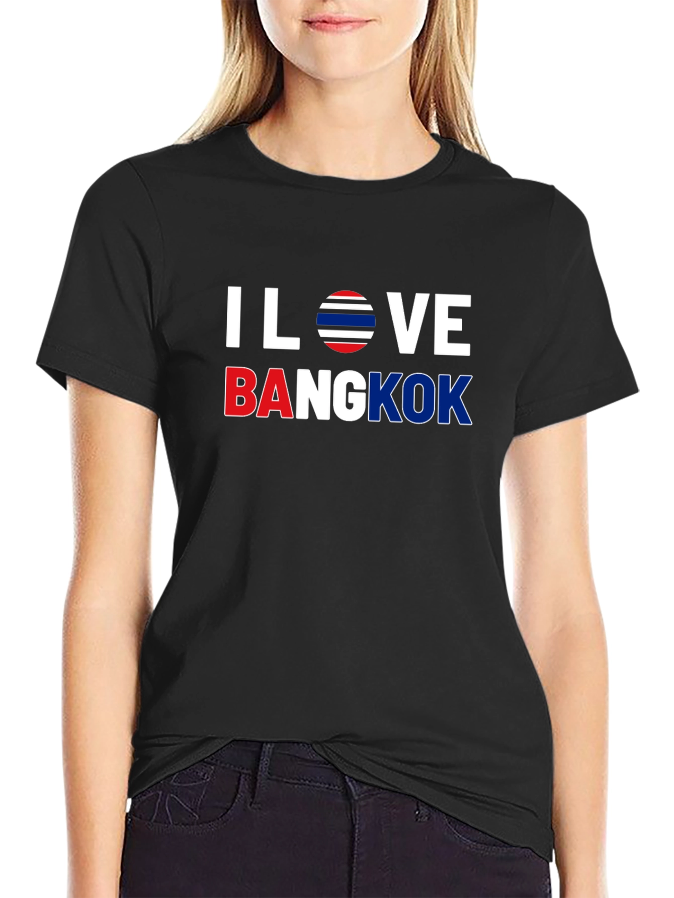 I Love Bangkok T-Shirt Graphic Tee Thailand Flag