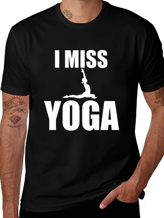 I Miss Yoga Graphic Tee - Black Cotton Comfort