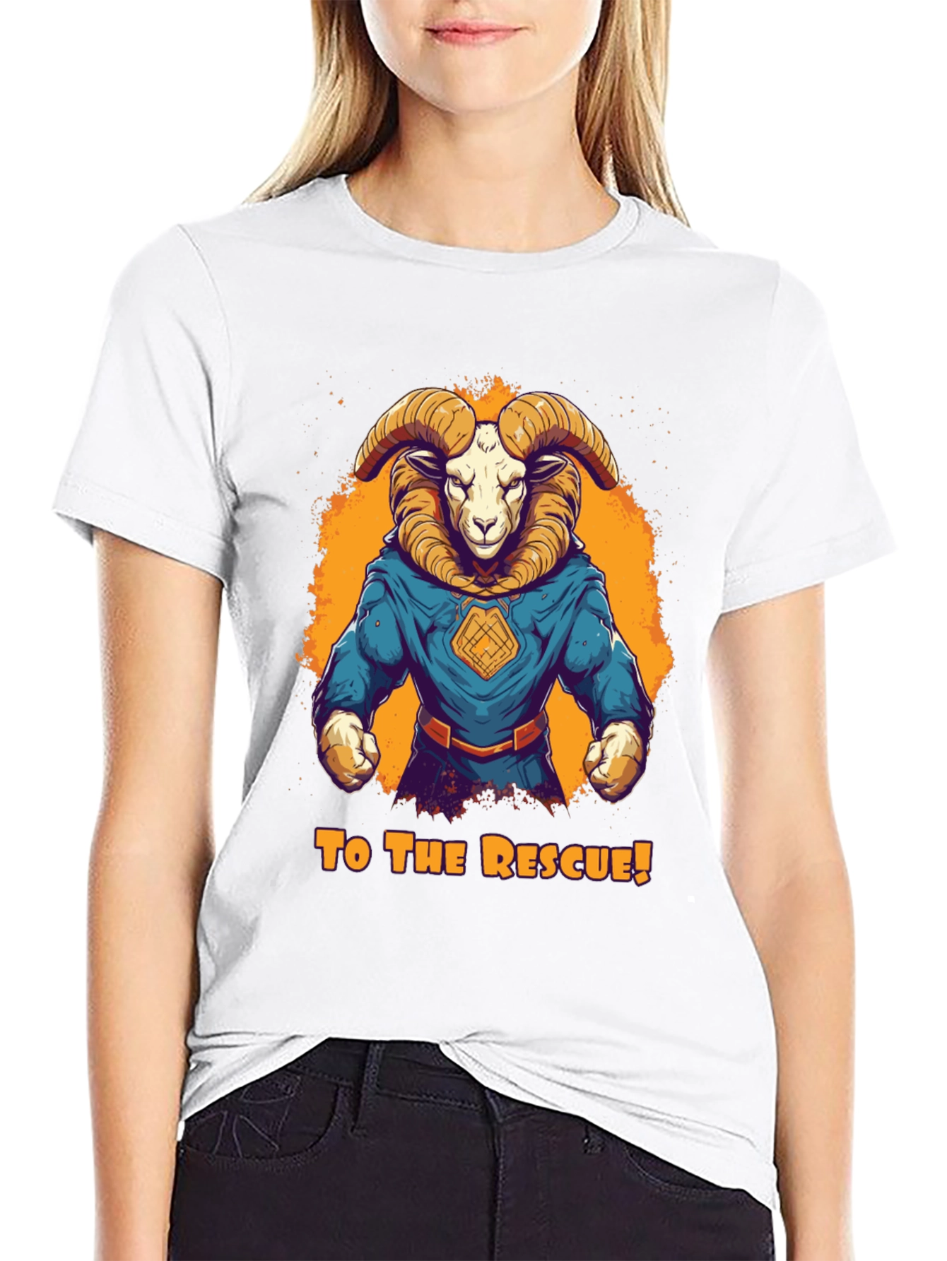 Ram Superhero T-Shirt - To The Rescue! Design