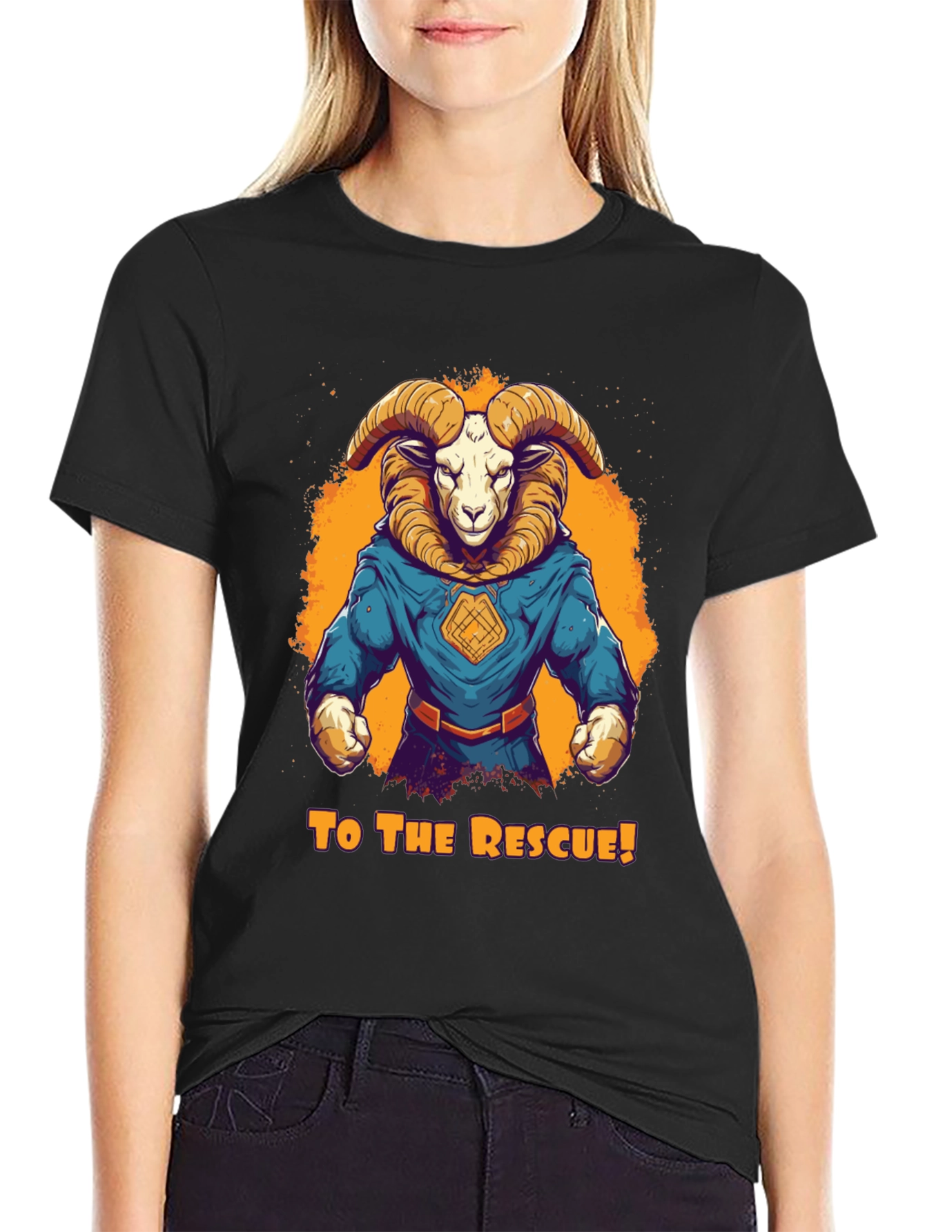 Ram Superhero T-Shirt - To The Rescue! Design